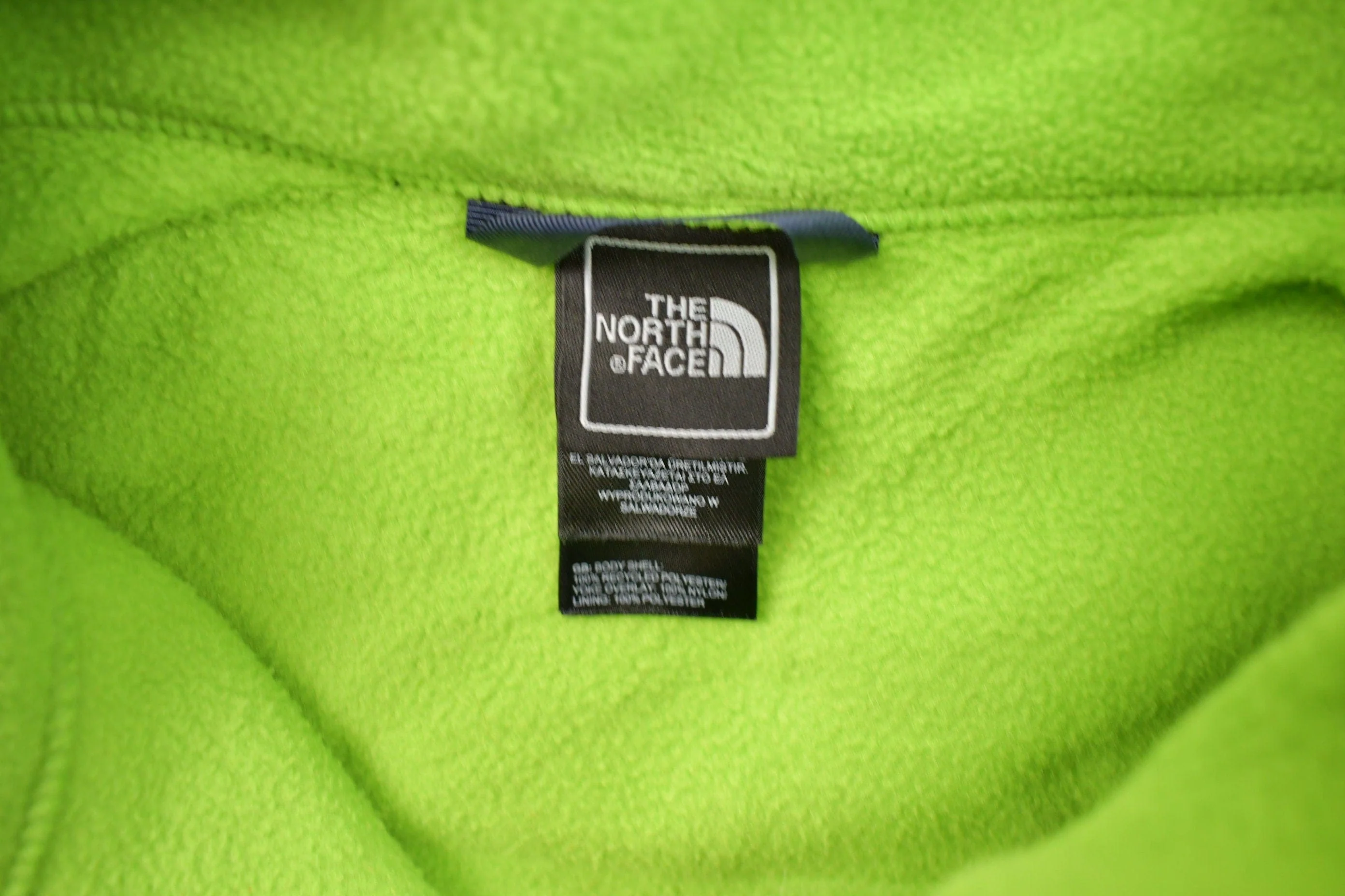 Vintage 1990s The North Face Green & Blue Boys Denali Fleece Sweater Youth XL - Image 4