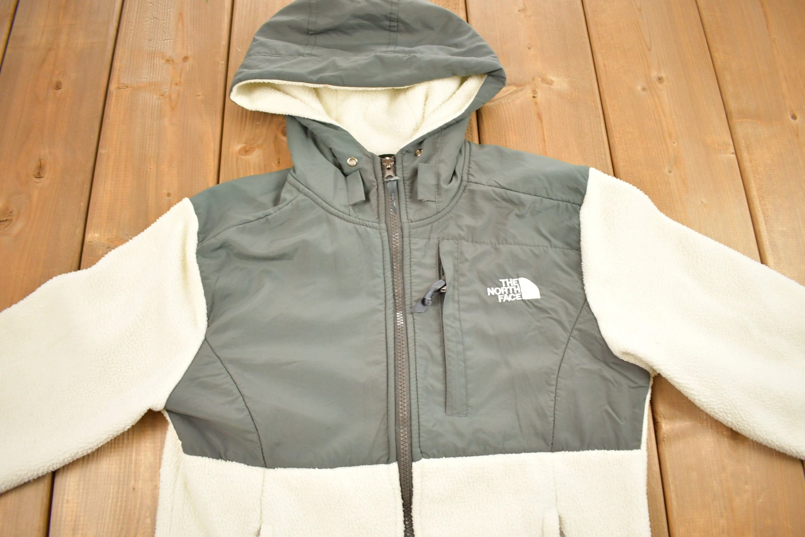 Vintage 1990s The North Face Hooded Denali Fleece Sweater Women's S - Image 3