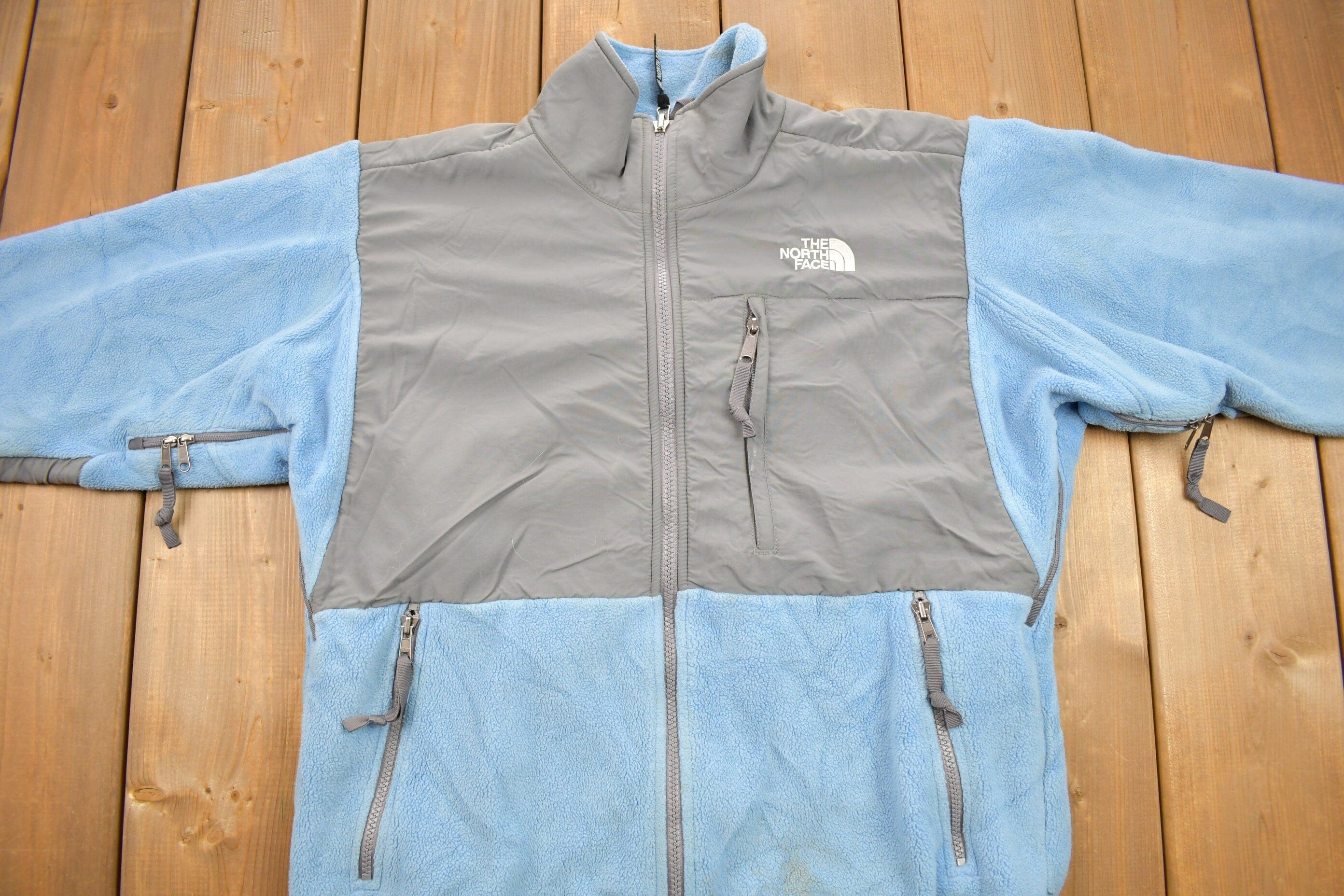 Vintage 1990s The North Face Women's Blue Denali Fleece Sweater Women's S - Image 3