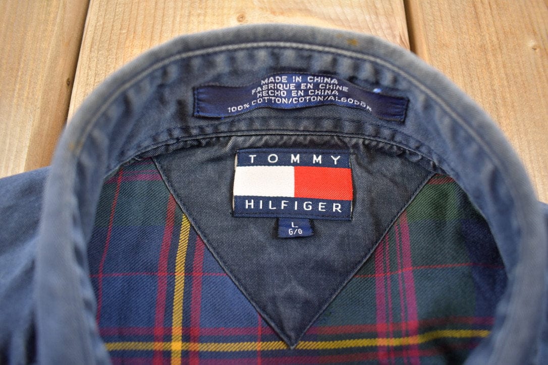 Vintage 1990s Tommy Hilfiger Button Up Shirt Men's Large - Image 5