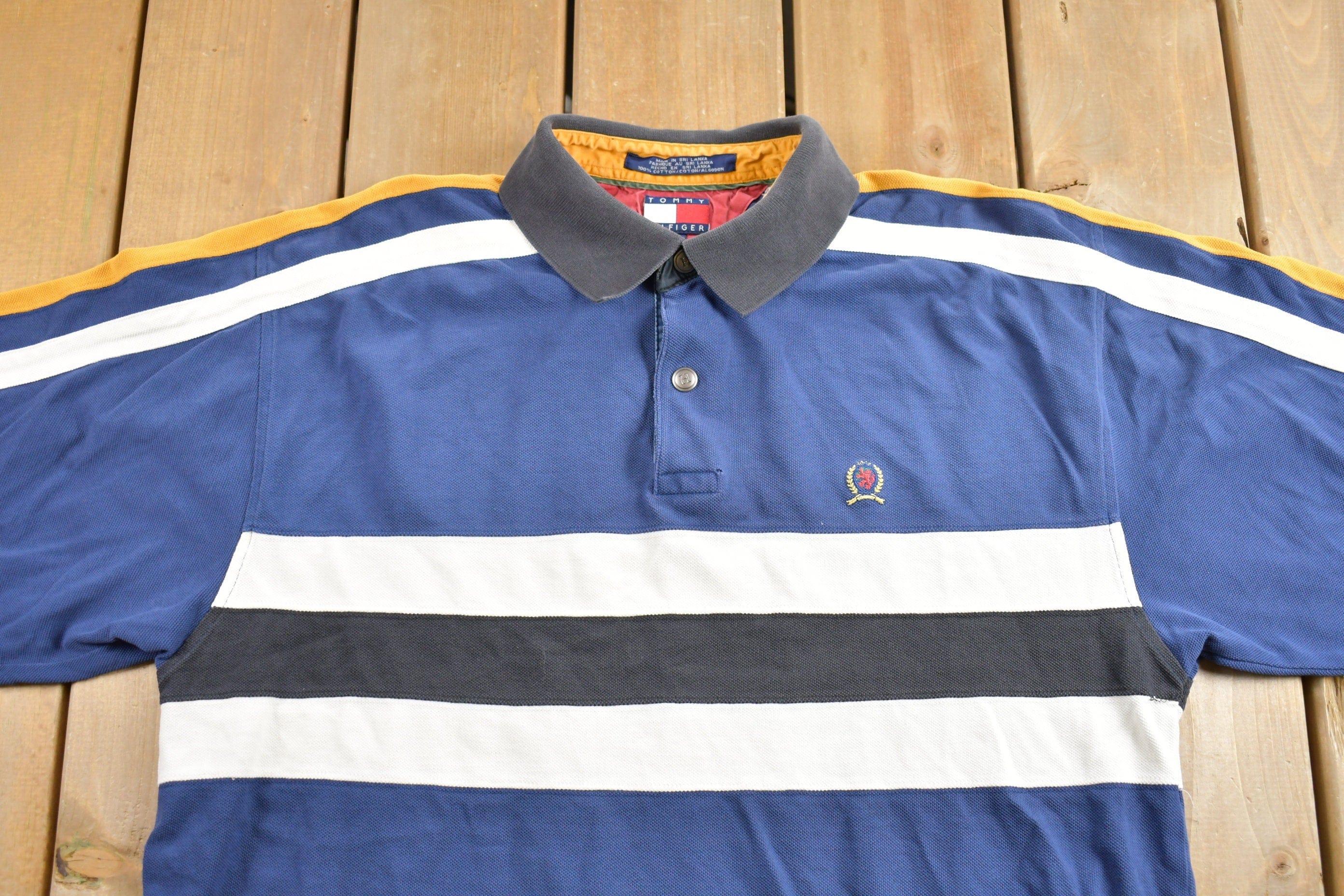 Vintage 1990s Tommy Hilfiger Crest Logo Polo Shirt Men's XL - Image 3