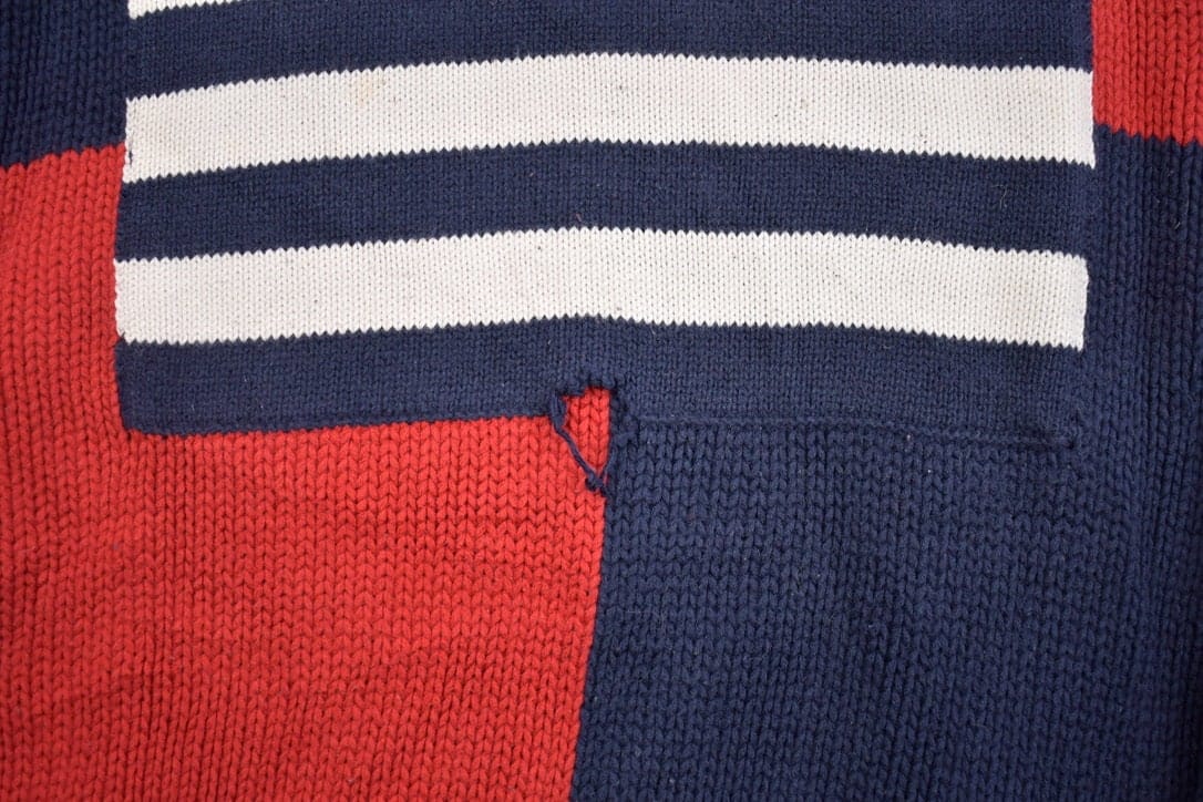 Vintage 1990s Tommy Hilfiger Embroidered Knitted Sweater Men's Large - Image 5