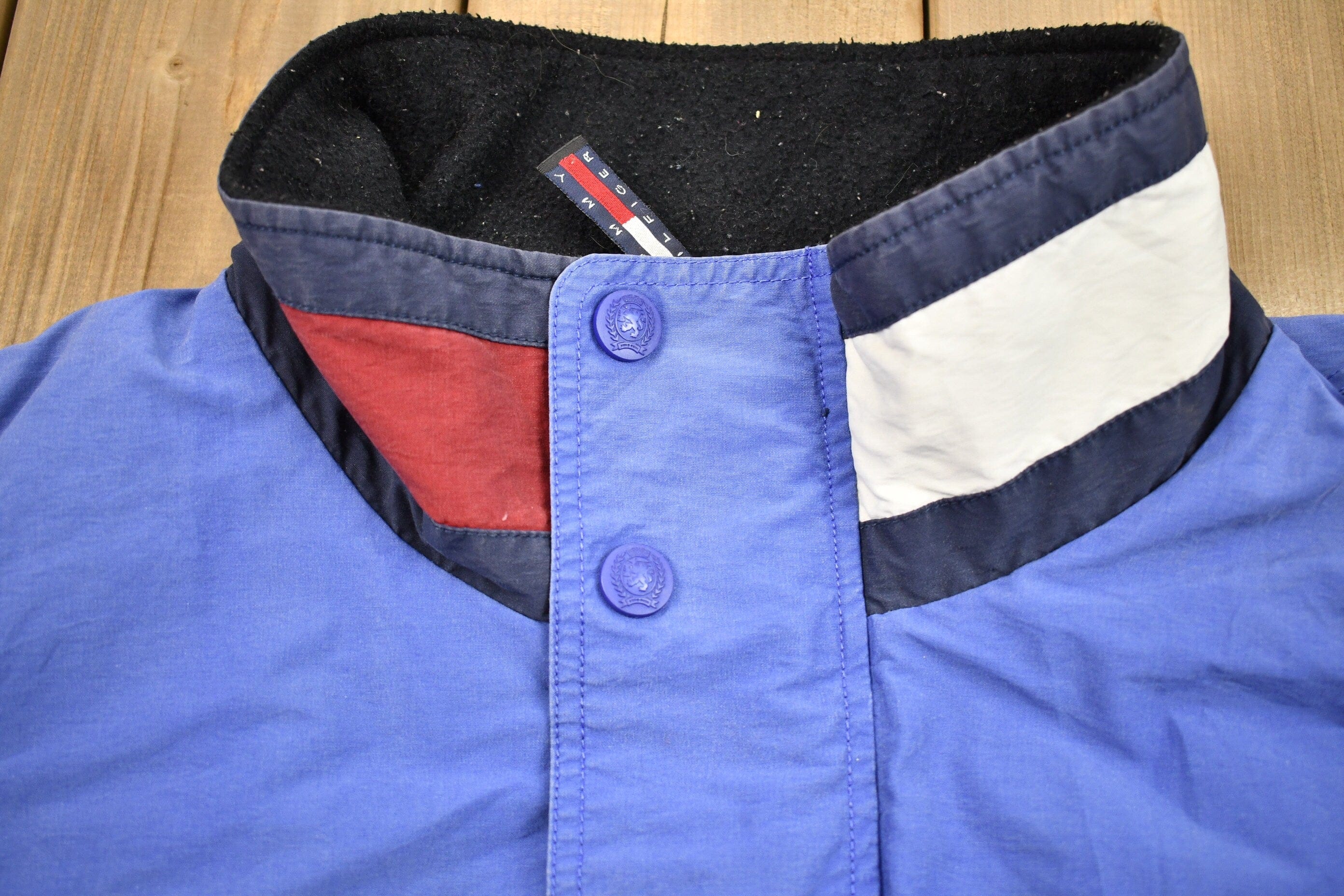 Vintage 1990s Tommy Hilfiger Fleece Lined Jacket Men's XL - Image 4