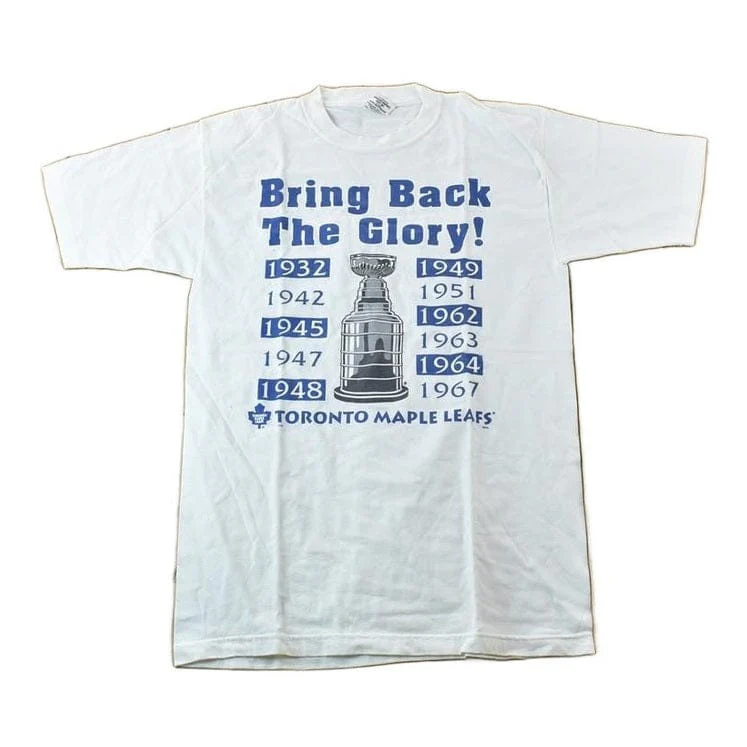 Vintage 1990s Toronto Maple Leafs Bring The Glory Back Stanley Cup NHL Graphic T-Shirt Men's Large