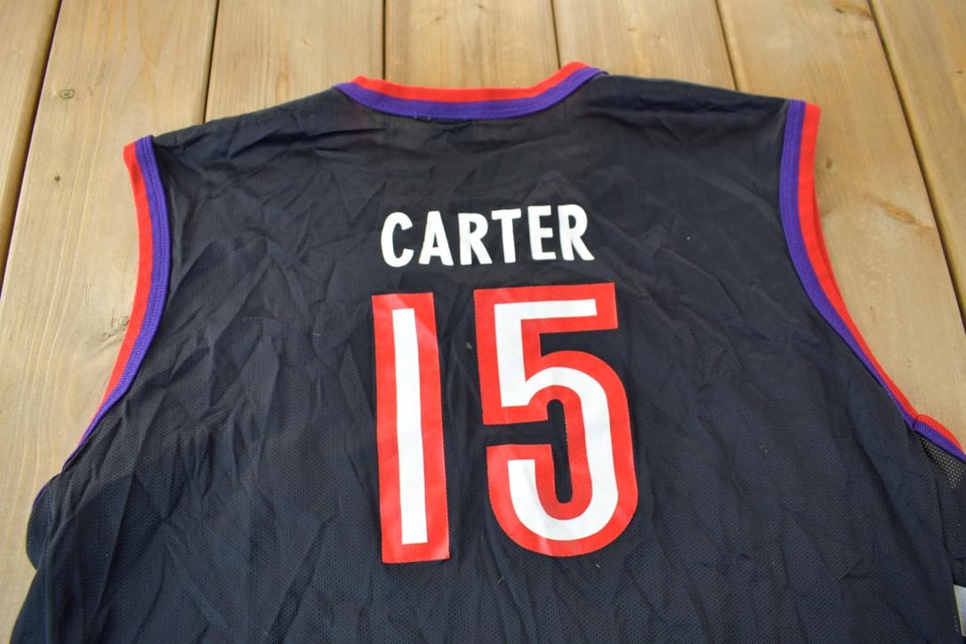 Vintage 1990s Toronto Raptors NBA Vince Carter Champion Jersey Men's XL - Image 6
