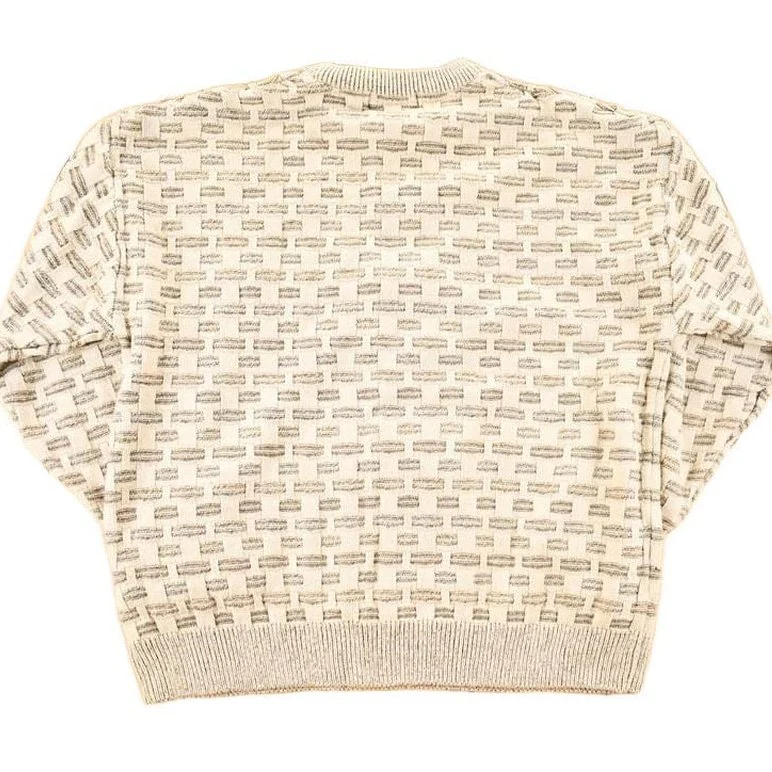 Vintage 1990s Towncraft Knit Abstract Pattern Crewneck Sweater Mens L - Image 2
