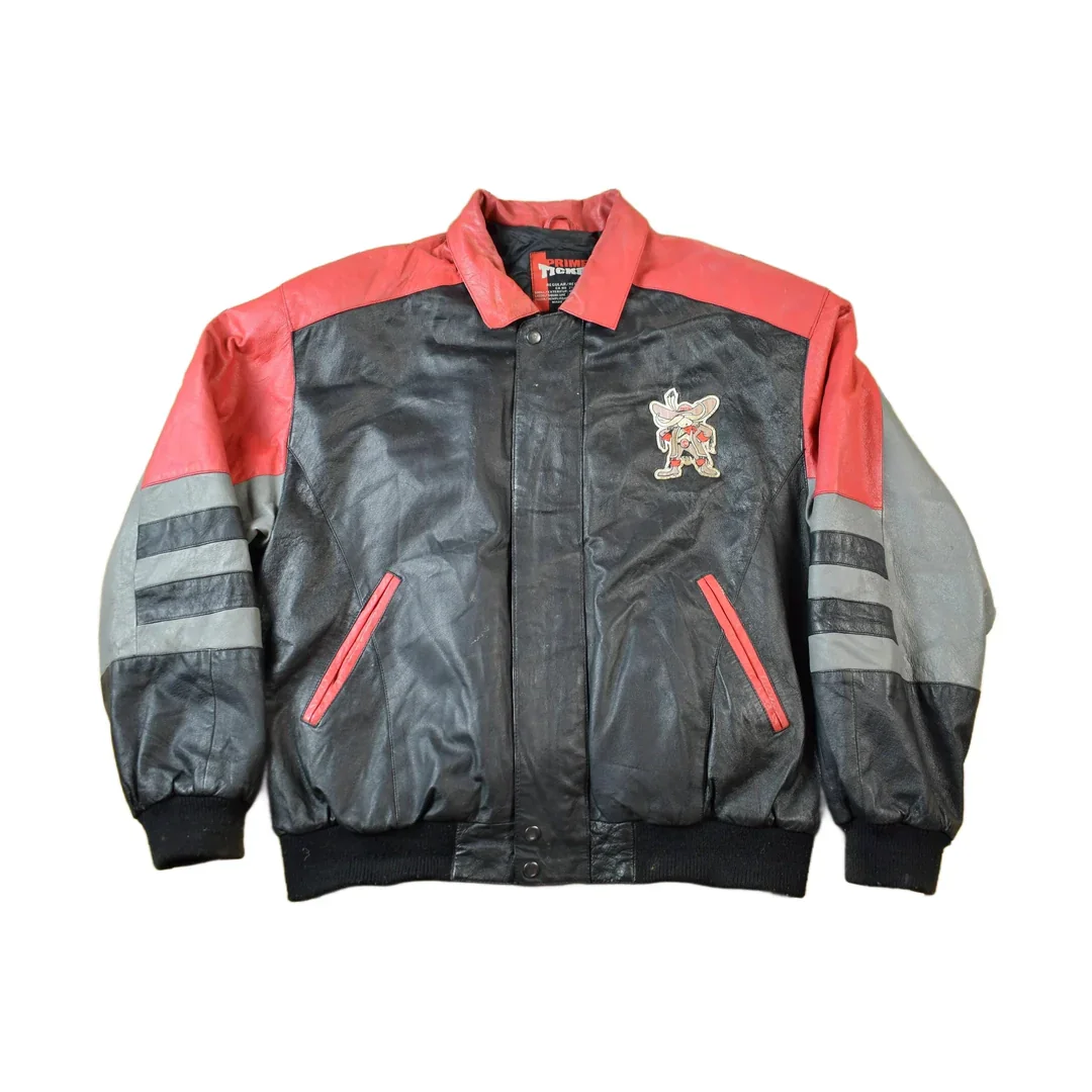 Vintage 1990s University of Las Vegas Rebels Collegiate NCAA Leather Jacket Men's Large - Image 2