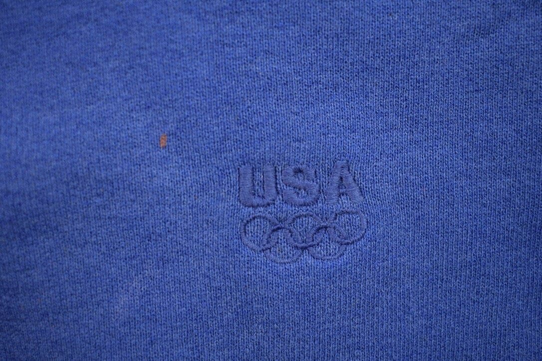 Vintage 1990s USA Olympic Blank Navy Blue Crewneck Sweatshirt - Image 7