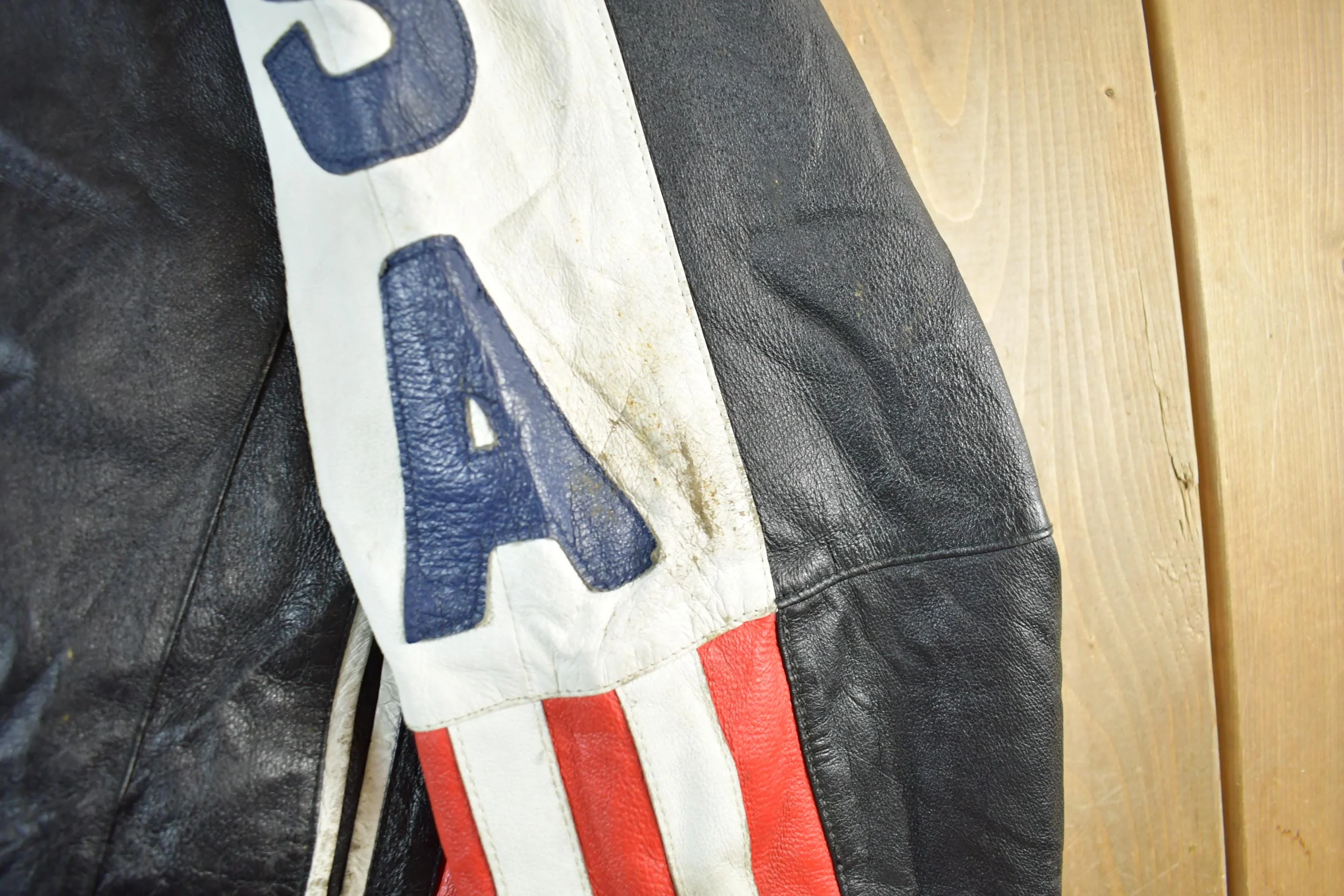 Vintage 1990s WHEREMI USA Leather Jacket Men's XL - Image 4