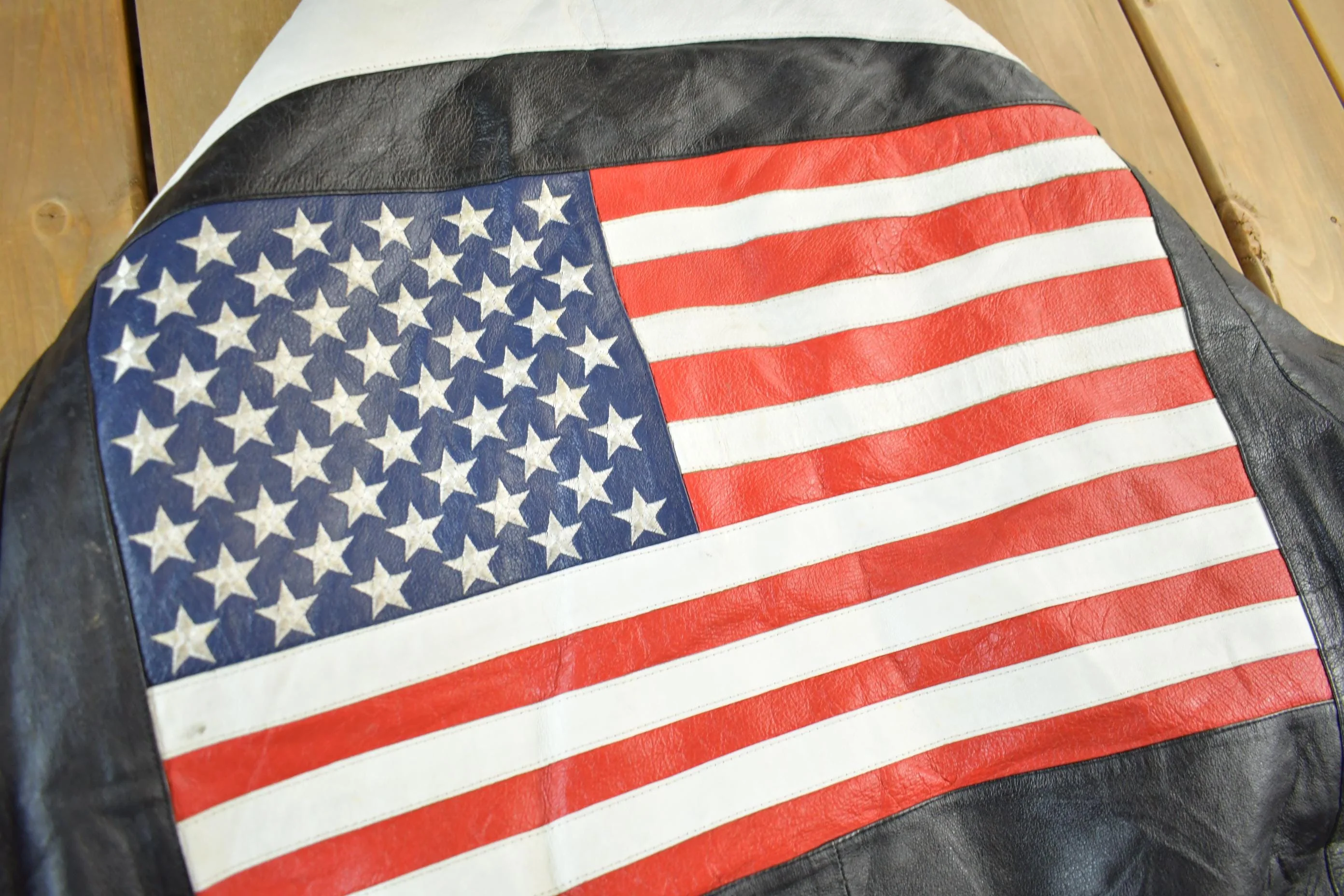 Vintage 1990s WHEREMI USA Leather Jacket Men's XL - Image 6