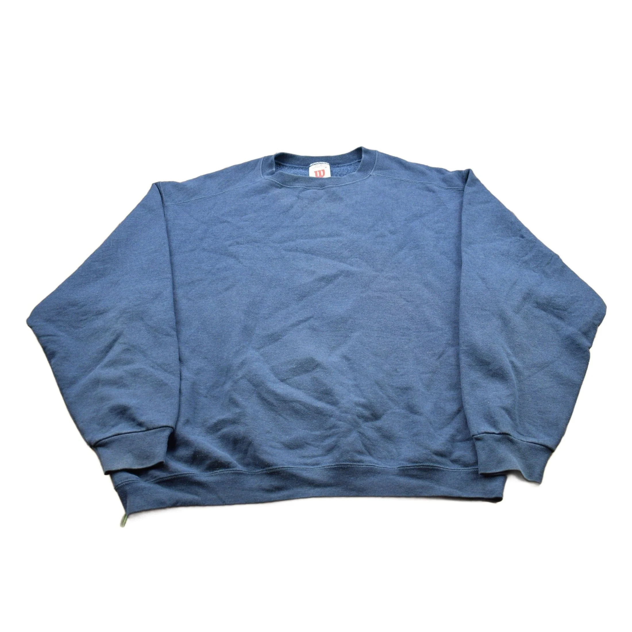 Vintage 1990s Wilson Blank Navy Blue Crewneck Sweatshirt Men's XL