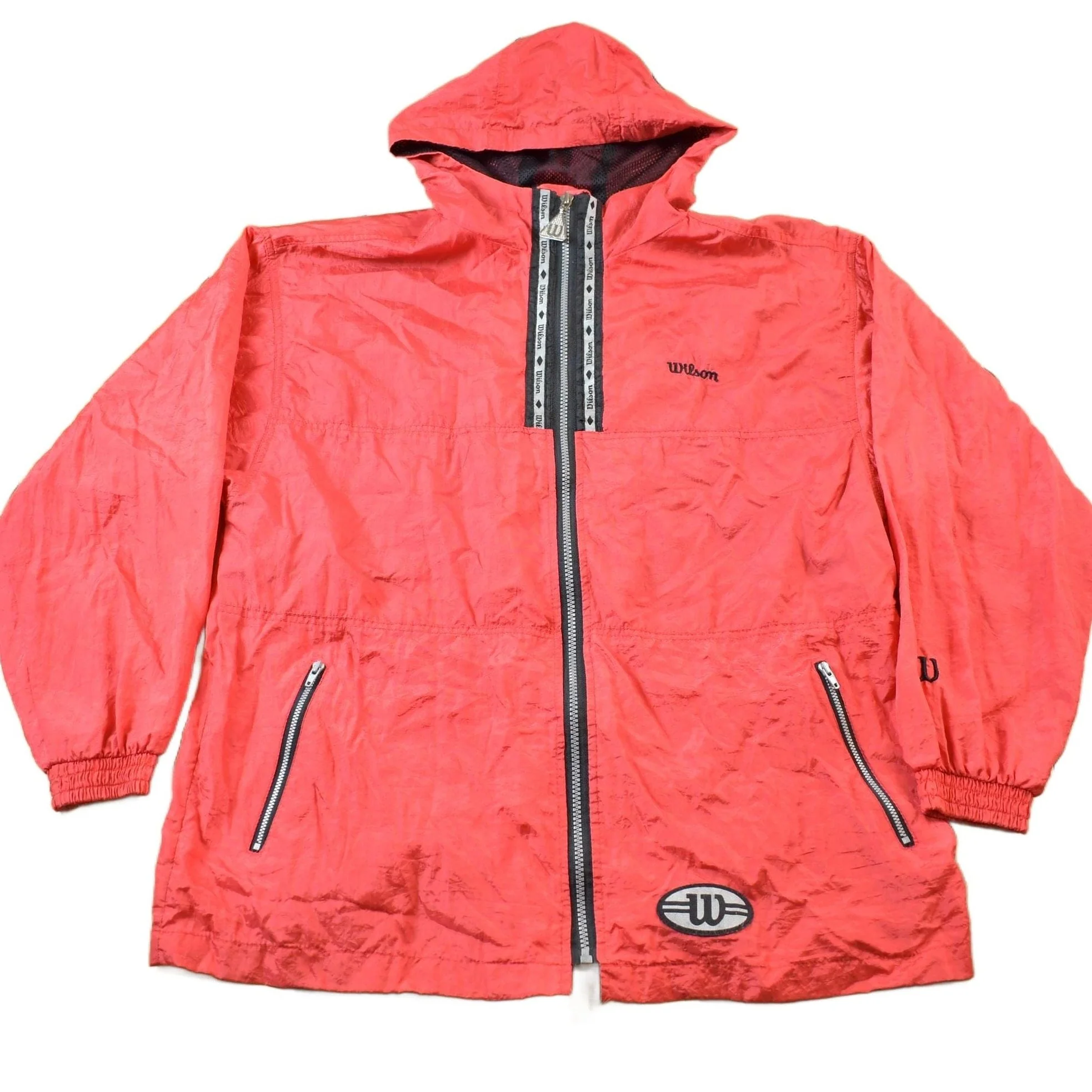 Vintage 1990s Wilson Red Windbreaker Jacket Men's Medium