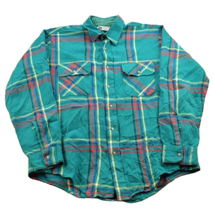 Vintage 1990s Windsor Shirt Company Plaid Flannel Button Up Shirt Men's Large