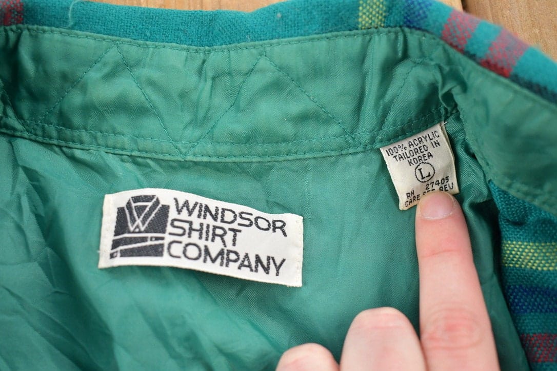 Vintage 1990s Windsor Shirt Company Plaid Flannel Button Up Shirt Men's Large - Image 3