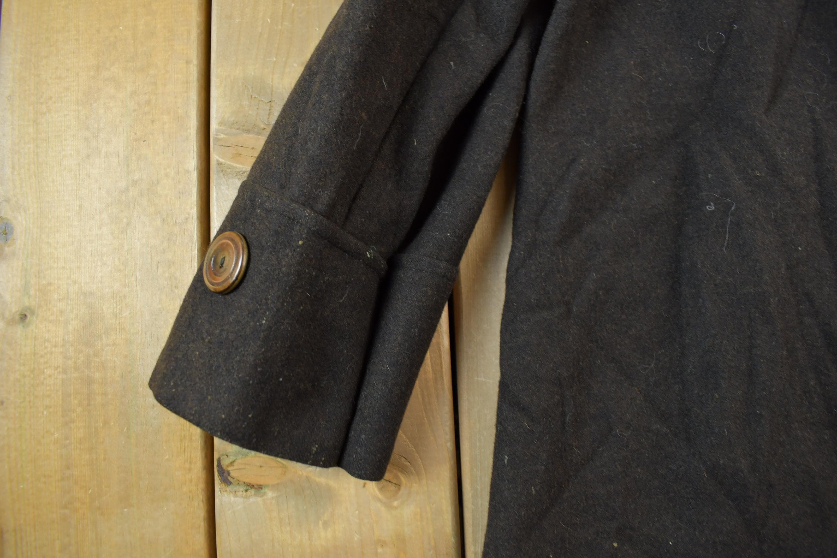 Vintage 1990s Wool Overcoat Jacket Men's S - Image 6