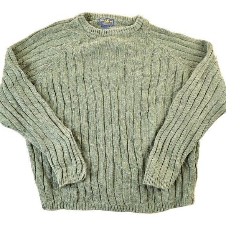 Vintage 1990s Woolrich Mens Cable Knit Crewneck Sweater Mens L