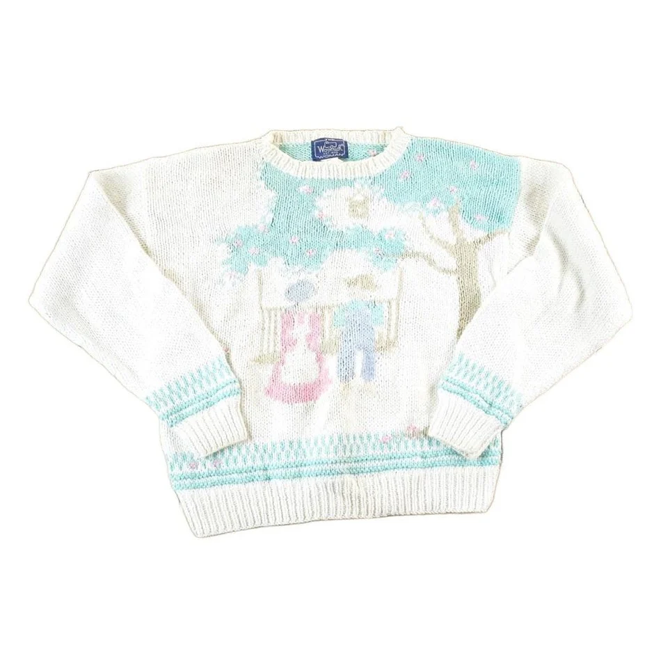Vintage 1990s Woolrich Woman Knit Porch Swing Crewneck Sweater Womens S