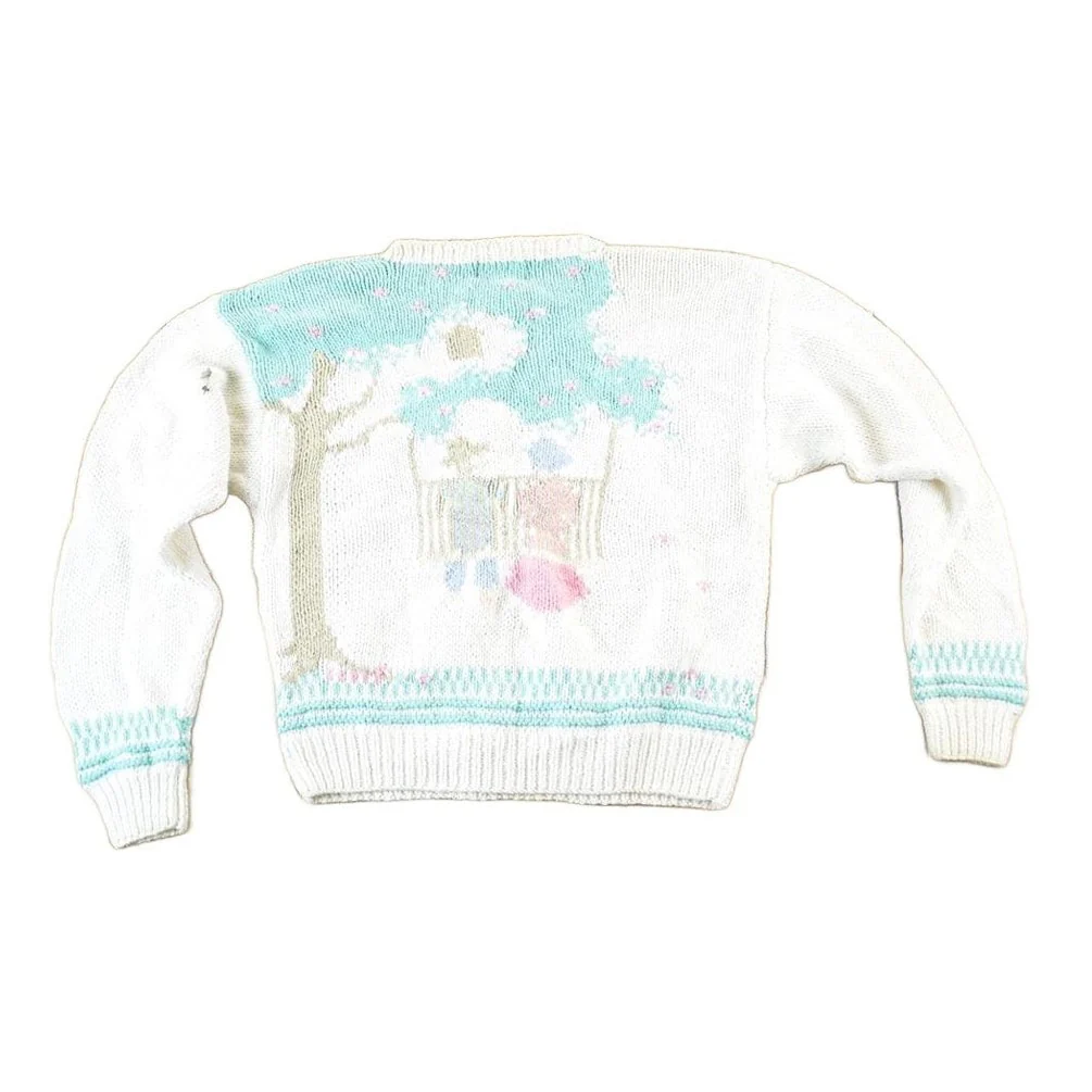 Vintage 1990s Woolrich Woman Knit Porch Swing Crewneck Sweater Womens S - Image 2