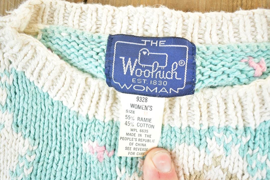 Vintage 1990s Woolrich Woman Knit Porch Swing Crewneck Sweater Womens S - Image 4