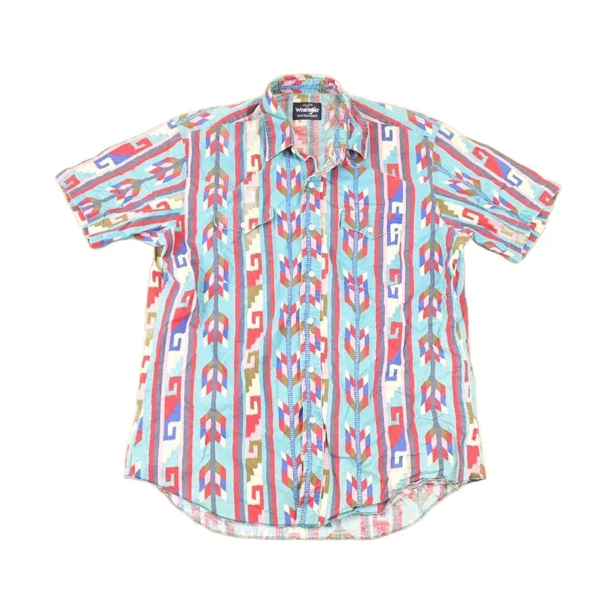 Vintage 1990s Wrangler Western Button Up Shirt Men's L
