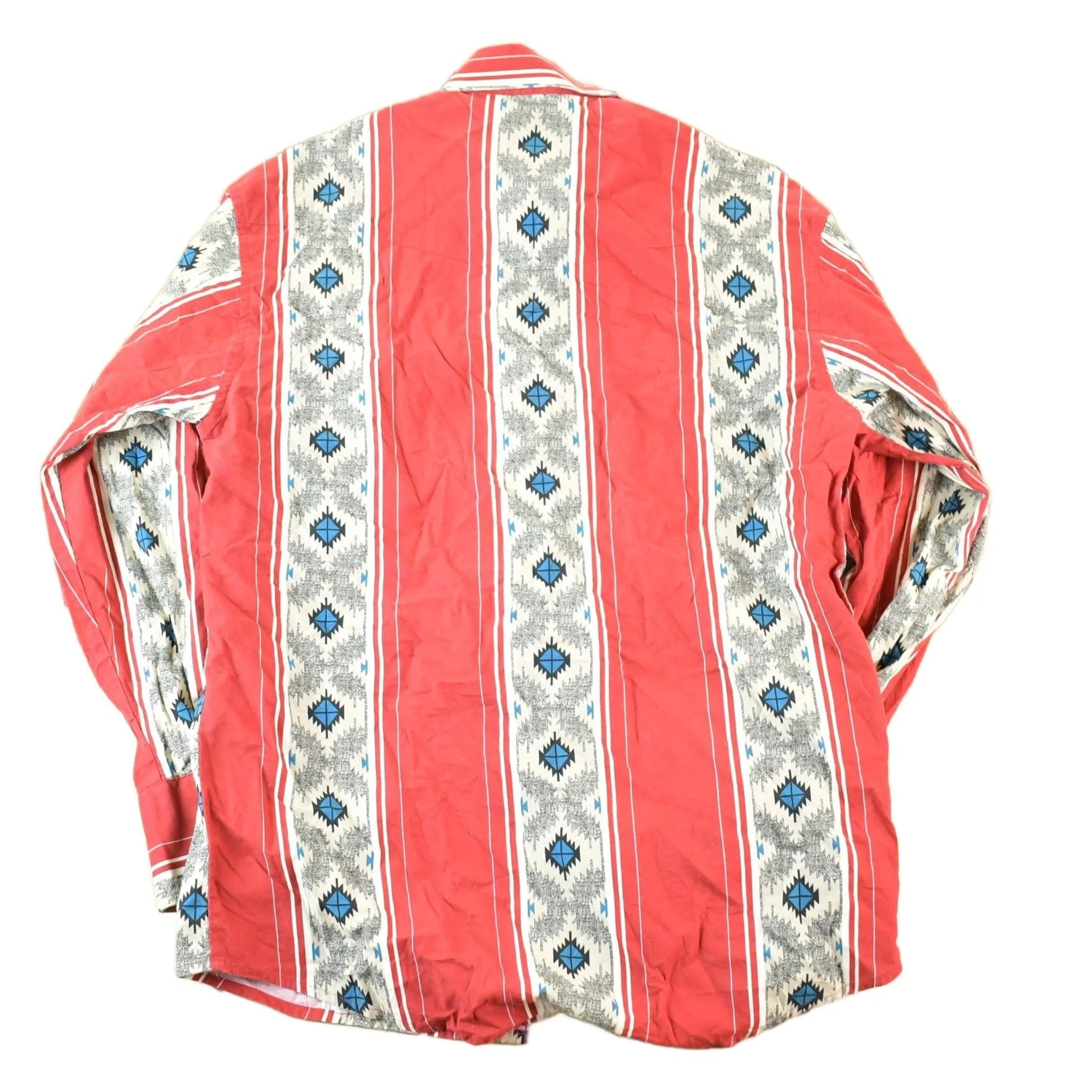 Vintage 1990s Wrangler Western Shirts Aztec Style Button Up Shirt Mens Large - Image 2