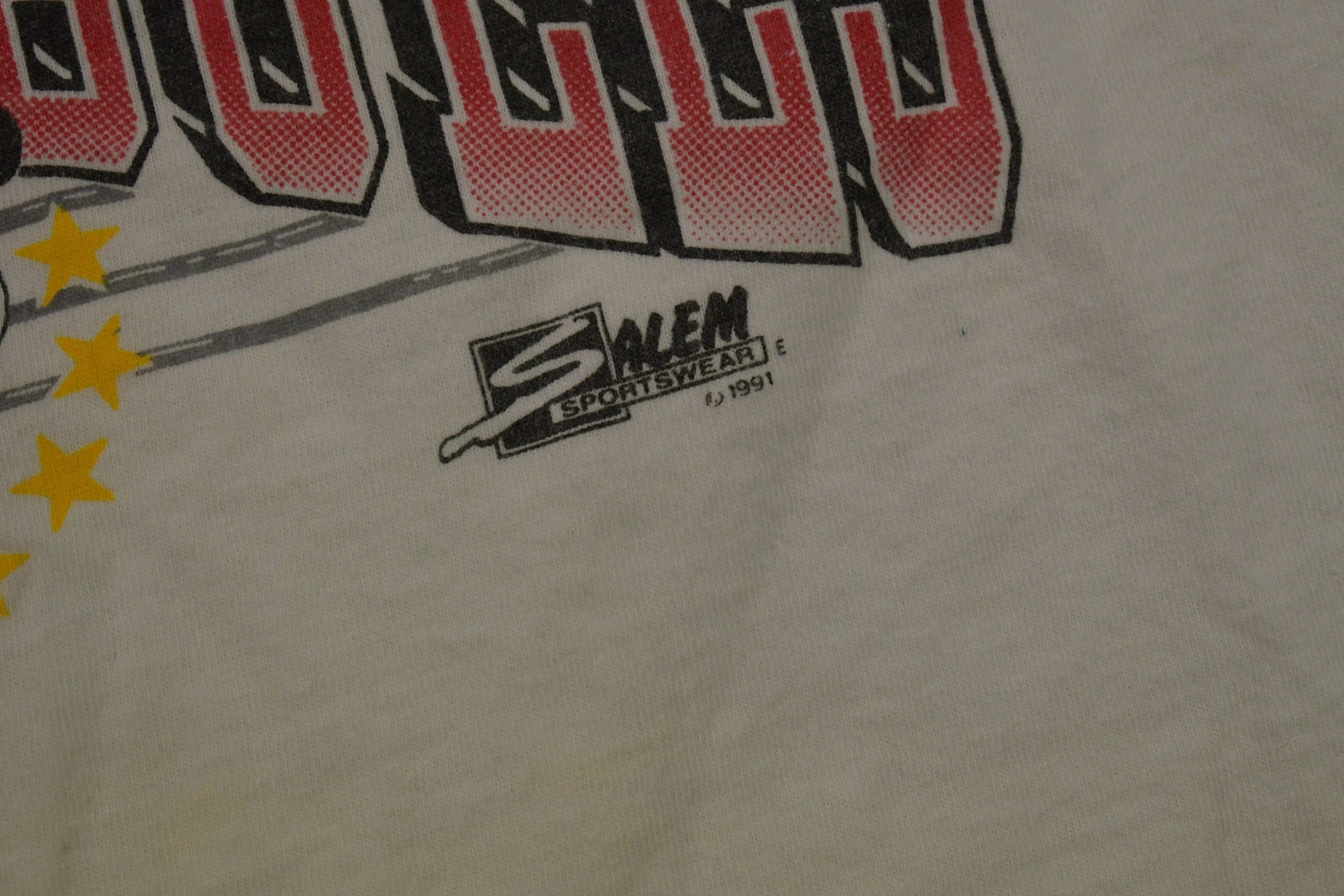 Vintage 1991 Chicago Bulls NBA World Champions T-Shirt Salem Made In USA Men's Large - Image 6
