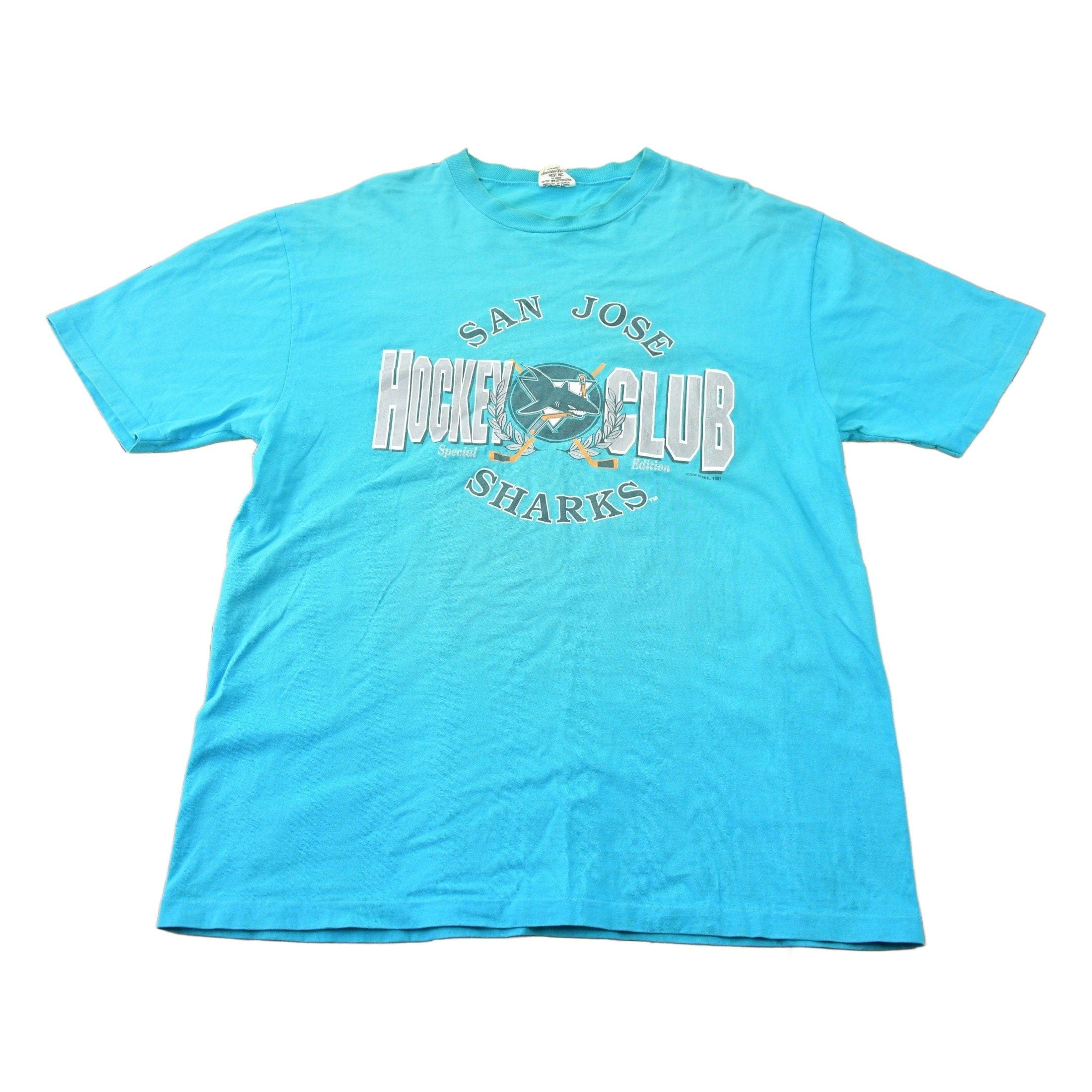 Vintage 1991 San Jose Sharks Hockey Club NHL Graphic T-Shirt Men's XL