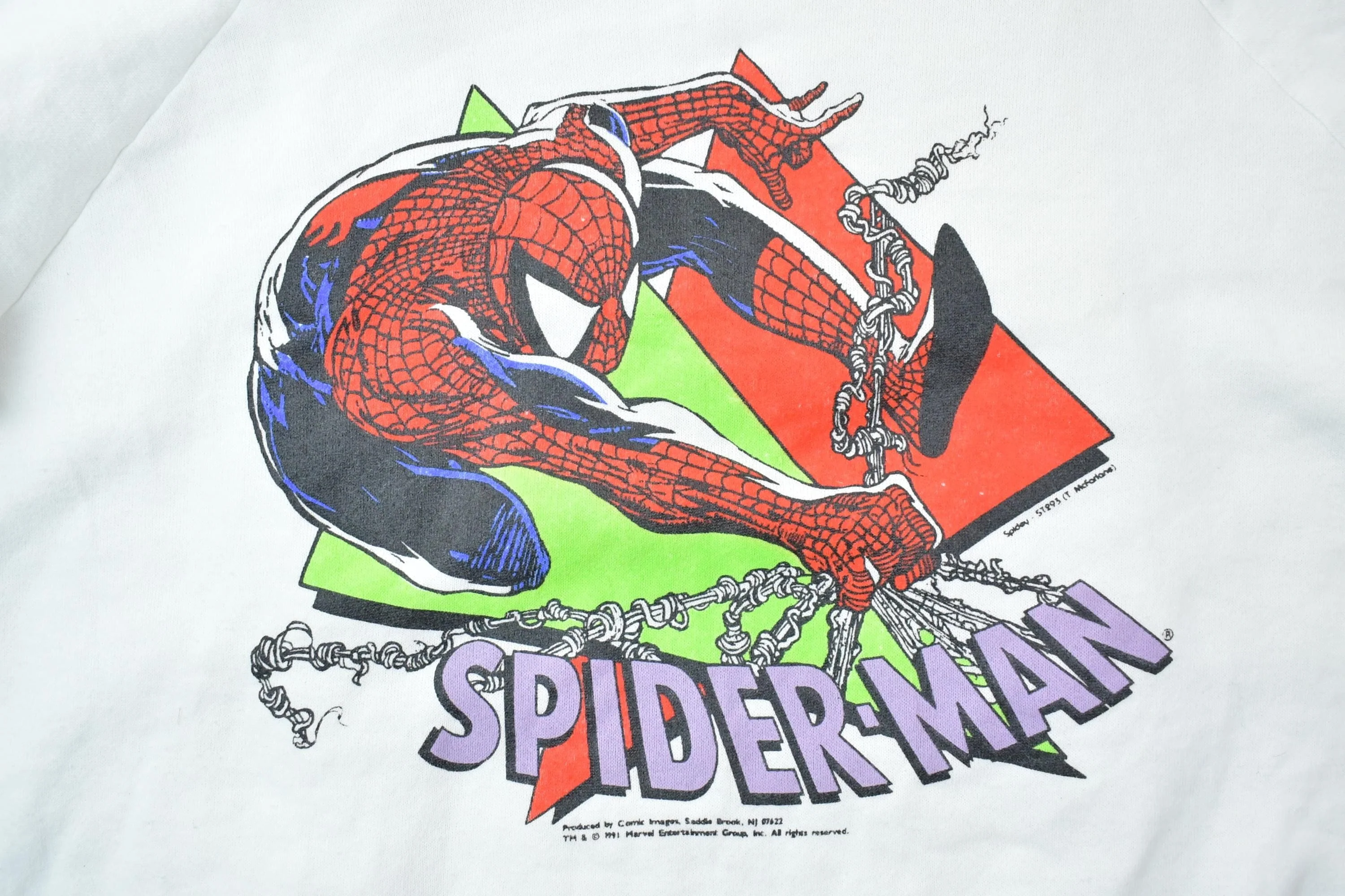 Vintage 1991 Spiderman Crewneck Men's XL - Image 4