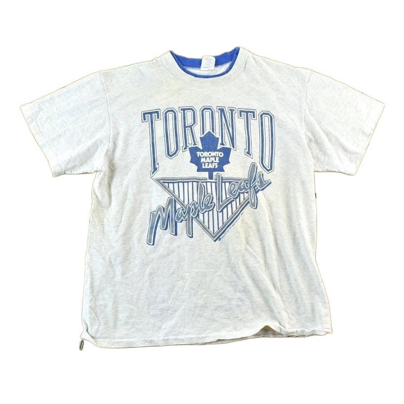 Vintage 1991 Toronto Maple Leafs Double Collar NHL Graphic T-Shirt Men's Medium