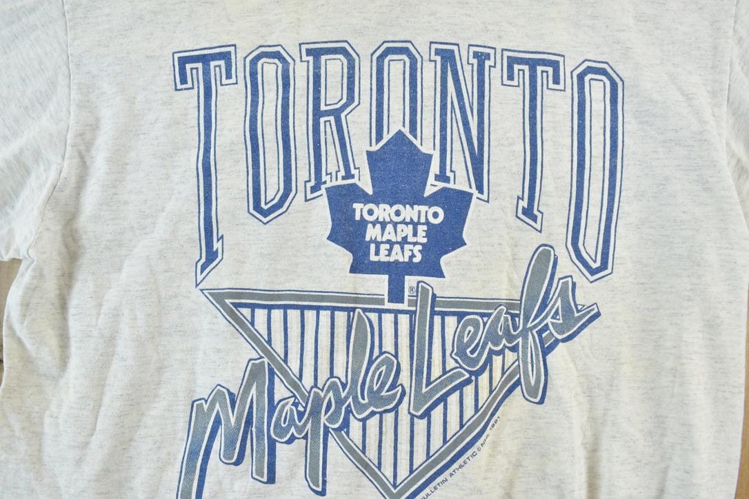 Vintage 1991 Toronto Maple Leafs Double Collar NHL Graphic T-Shirt Men's Medium - Image 4