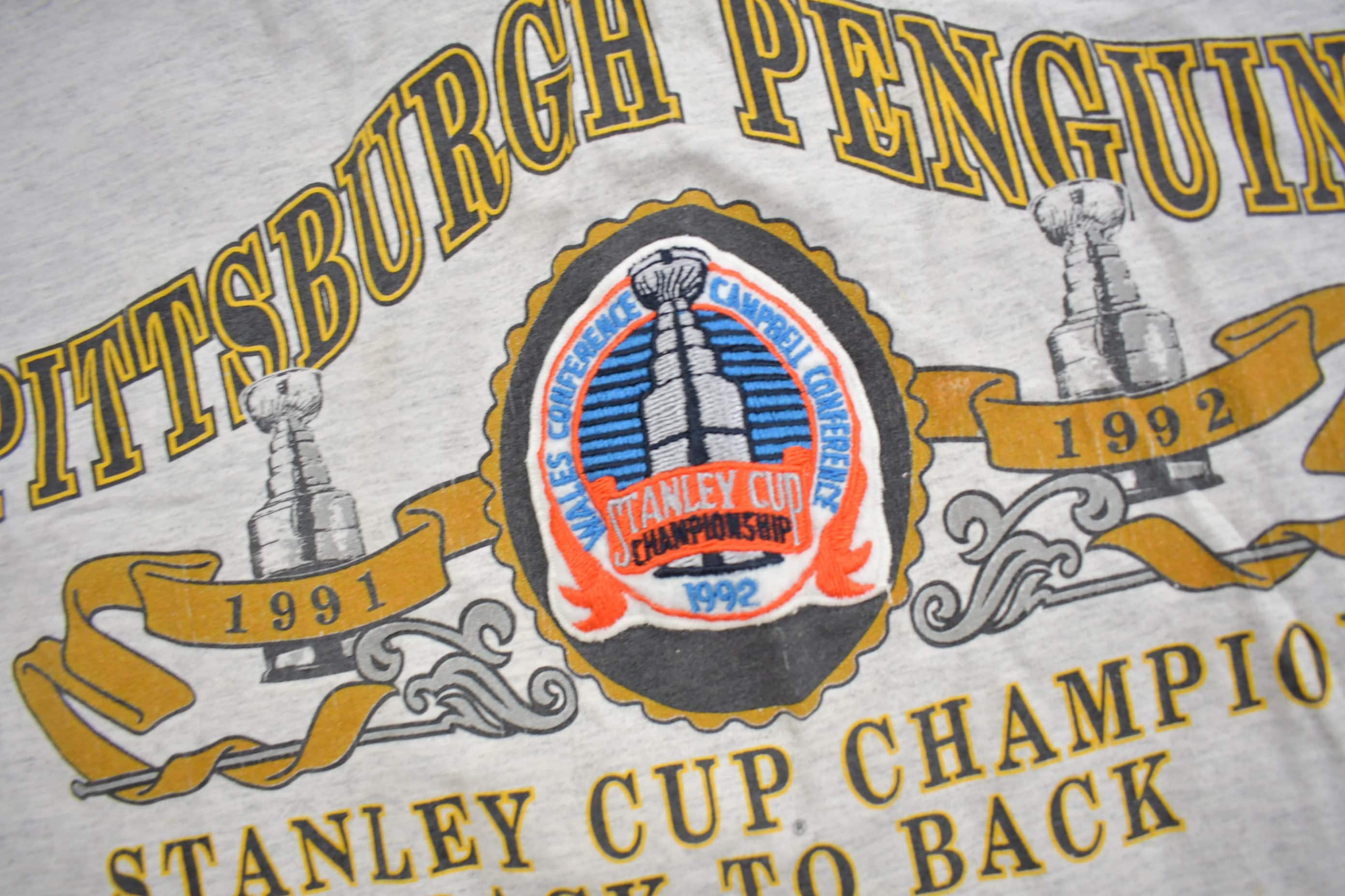 Vintage 1992 Pittsburgh Penguins NHL Stanley Cup T-Shirt Men's S - Image 3