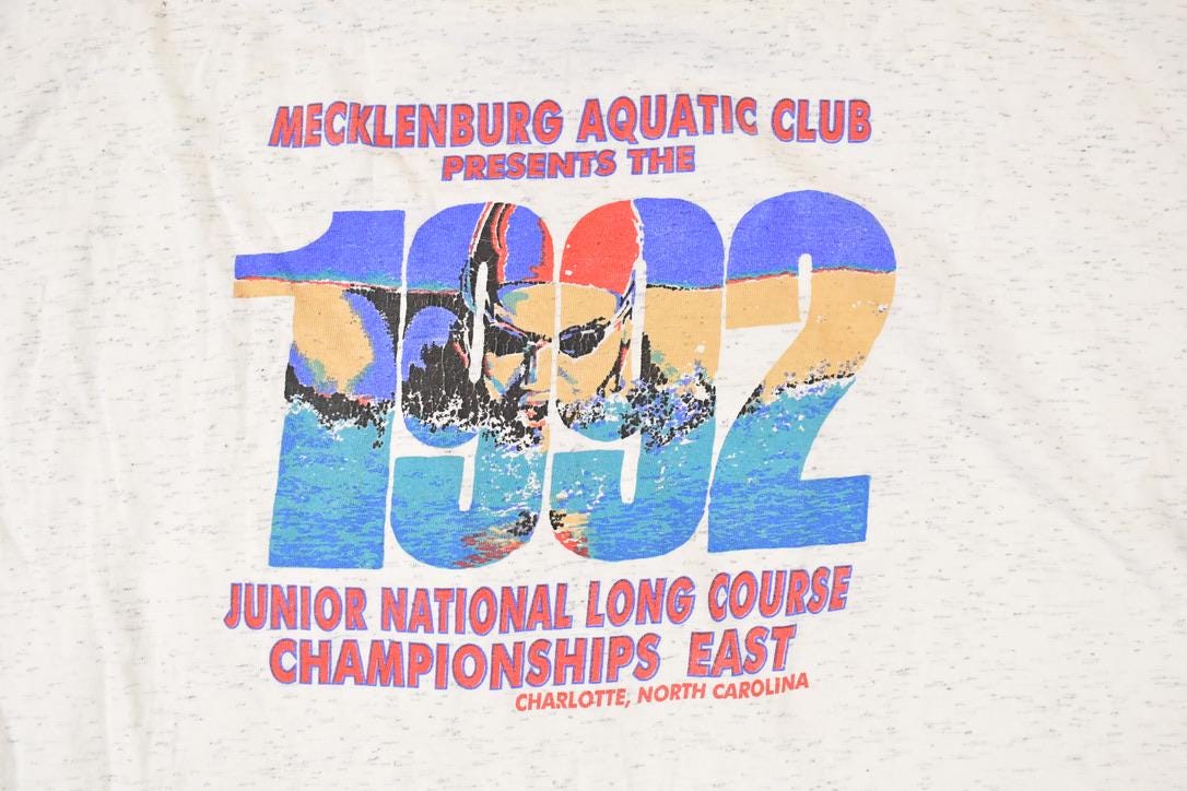 Vintage 1992 Swimming Championship Charlotte Souvenir Travel T-Shirt Men's XL - Image 3