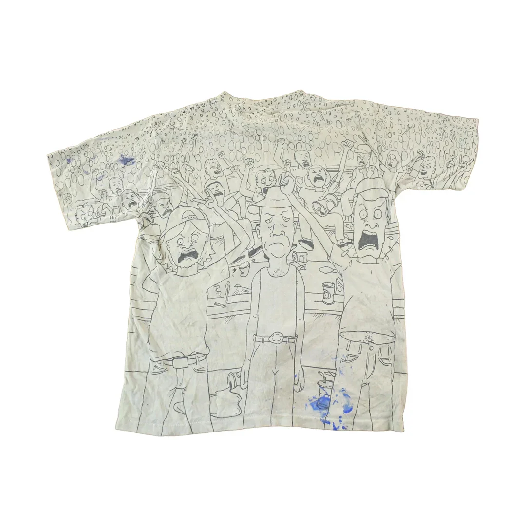 Vintage 1993 Beavis And Butthead MTV All Over Print T-Shirt Men's Medium - Image 2