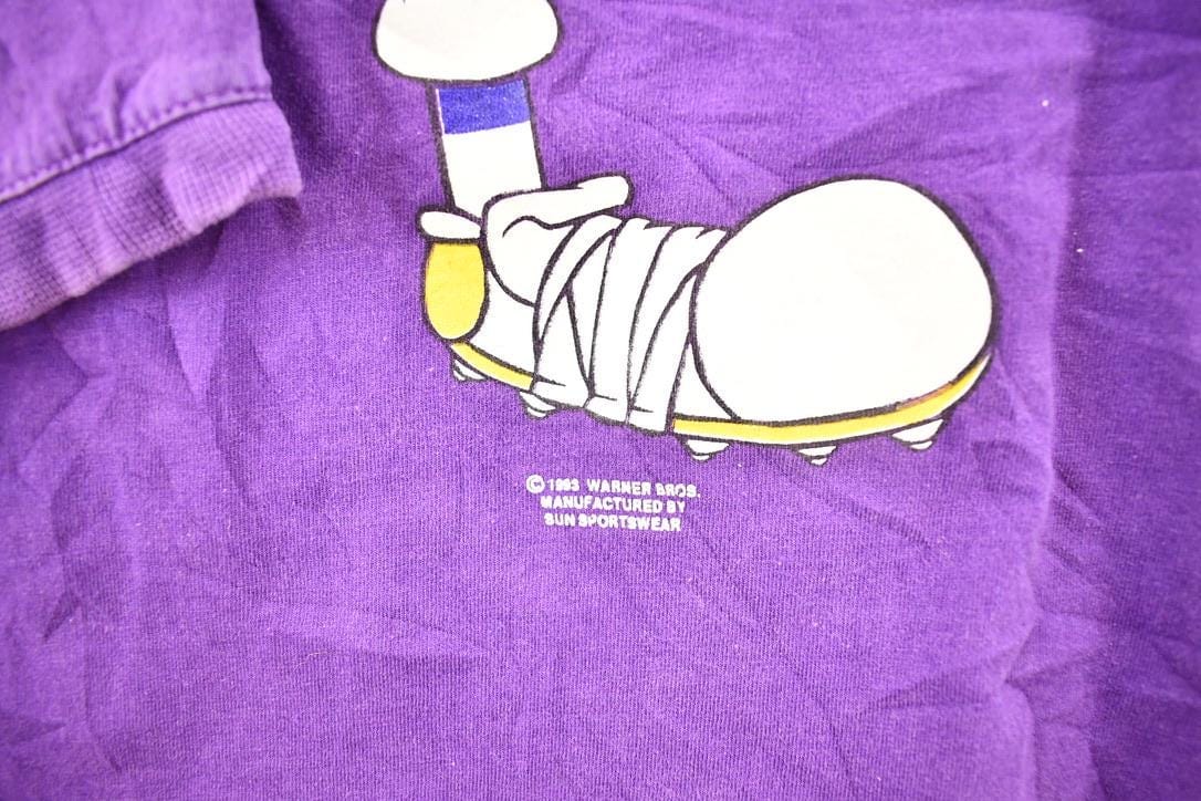 Vintage 1993 Vikings Bugs Bunny Marvin The Martian NFL Cartoon Crewneck Sweatshirt Men's S - Image 5