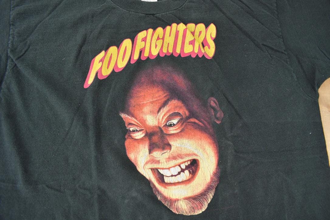 Vintage 1995 Foo Fighters Single Stitch Graphic Band Tee Made in USA Size XL - Image 3
