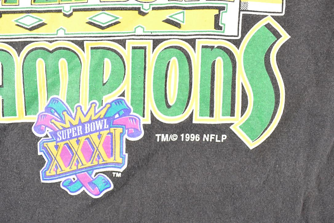 Vintage 1996 Logo 7 Green Bay Packers Super Bowl Champions NFL T-Shirt Men's L - Image 4