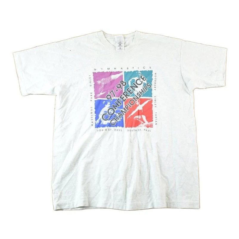 Vintage 1997 98 Conference Gymnastics Championships Souvenir T-Shirt Mens XL