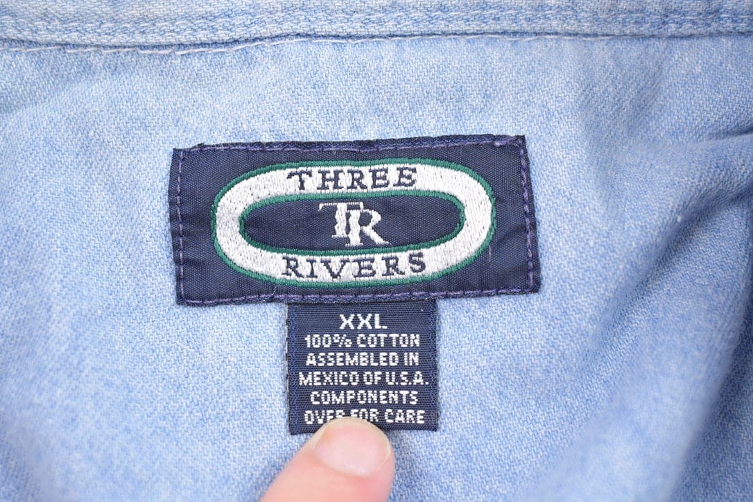Vintage 1997 Speed 2 Box Seat Video Button Up Jean Shirt Men's 2XL - Image 3