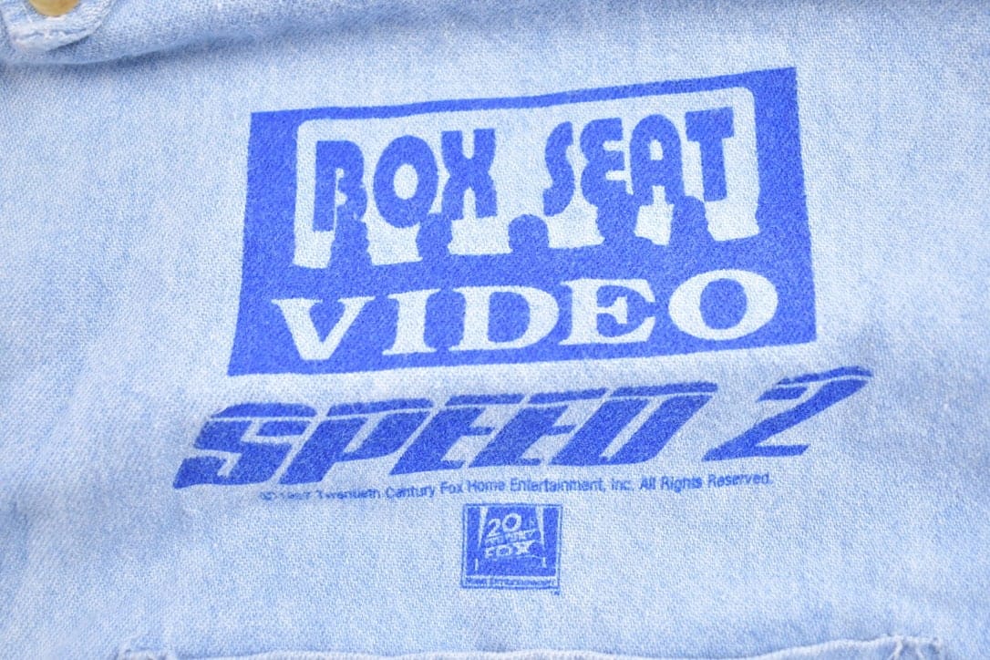 Vintage 1997 Speed 2 Box Seat Video Button Up Jean Shirt Men's 2XL - Image 4
