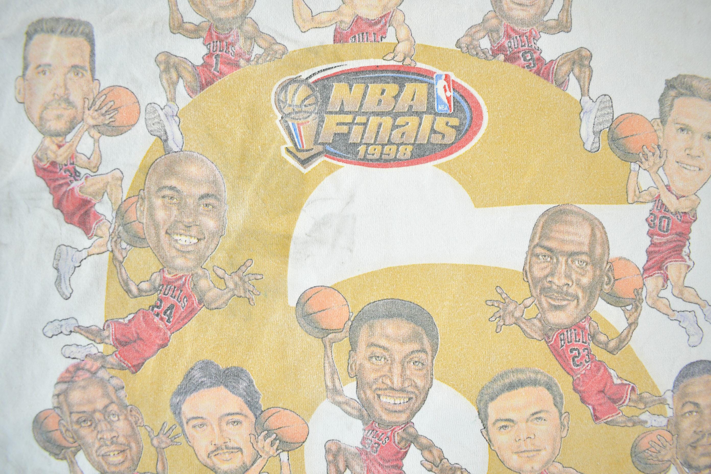 Vintage 1998 Chicago Bulls 6 Time NBA Champions T-Shirt Men's XL - Image 5
