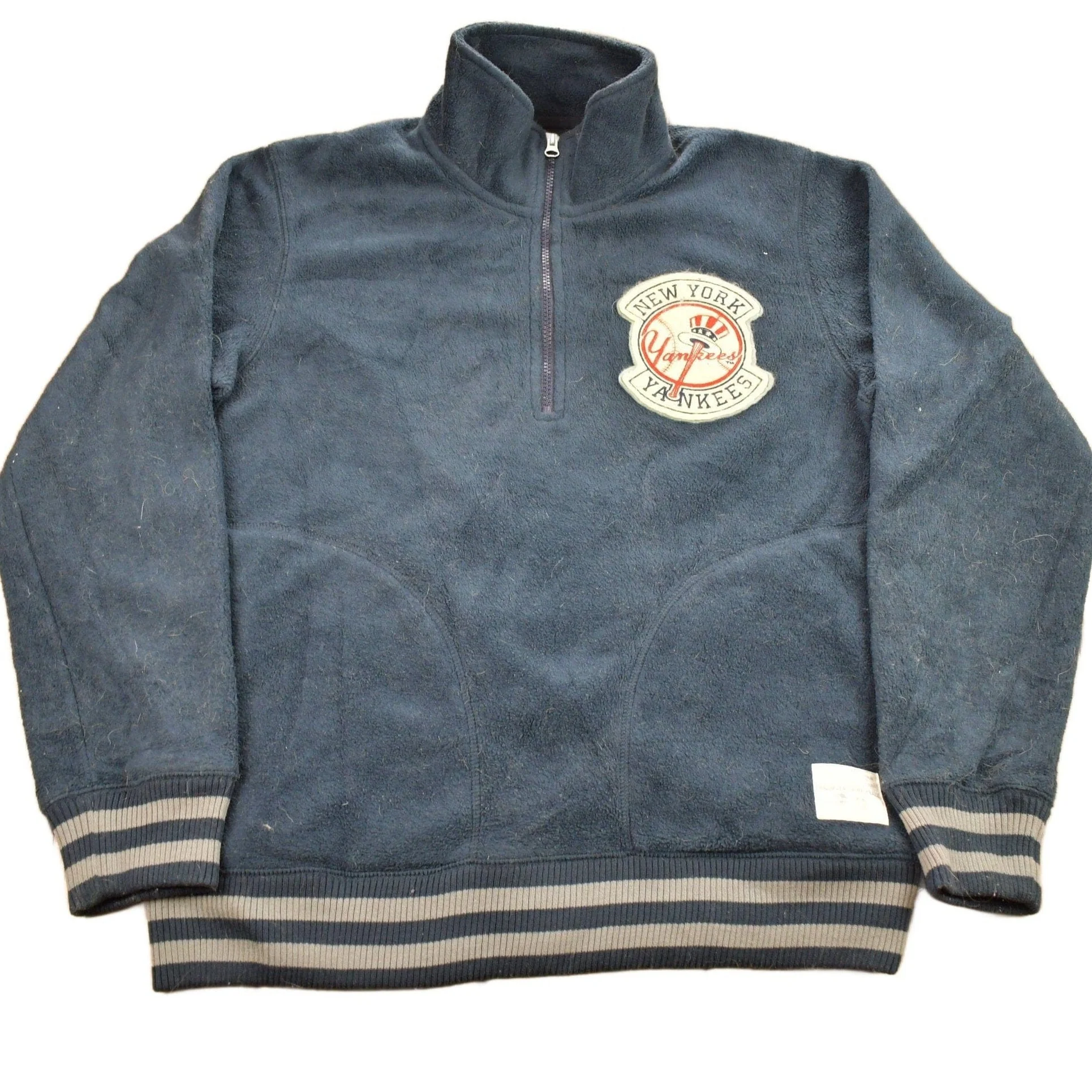 Vintage 1998 New Yankees MLB Heavy Weight Quarter Zip Fleece Sweater Men's XL