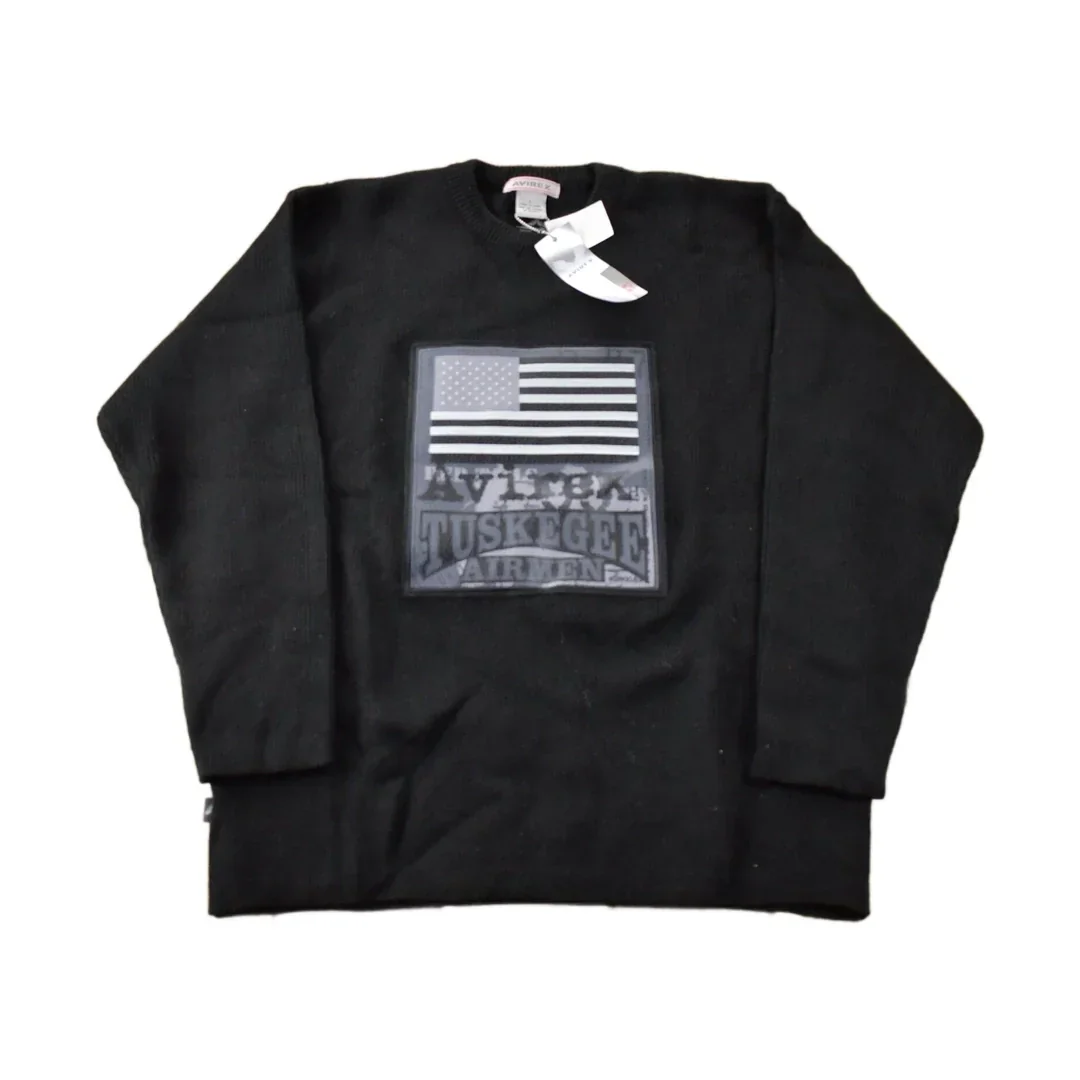 Vintage 2000s Avirex Embroidered Deadstock Knit Crewneck Sweater Size L