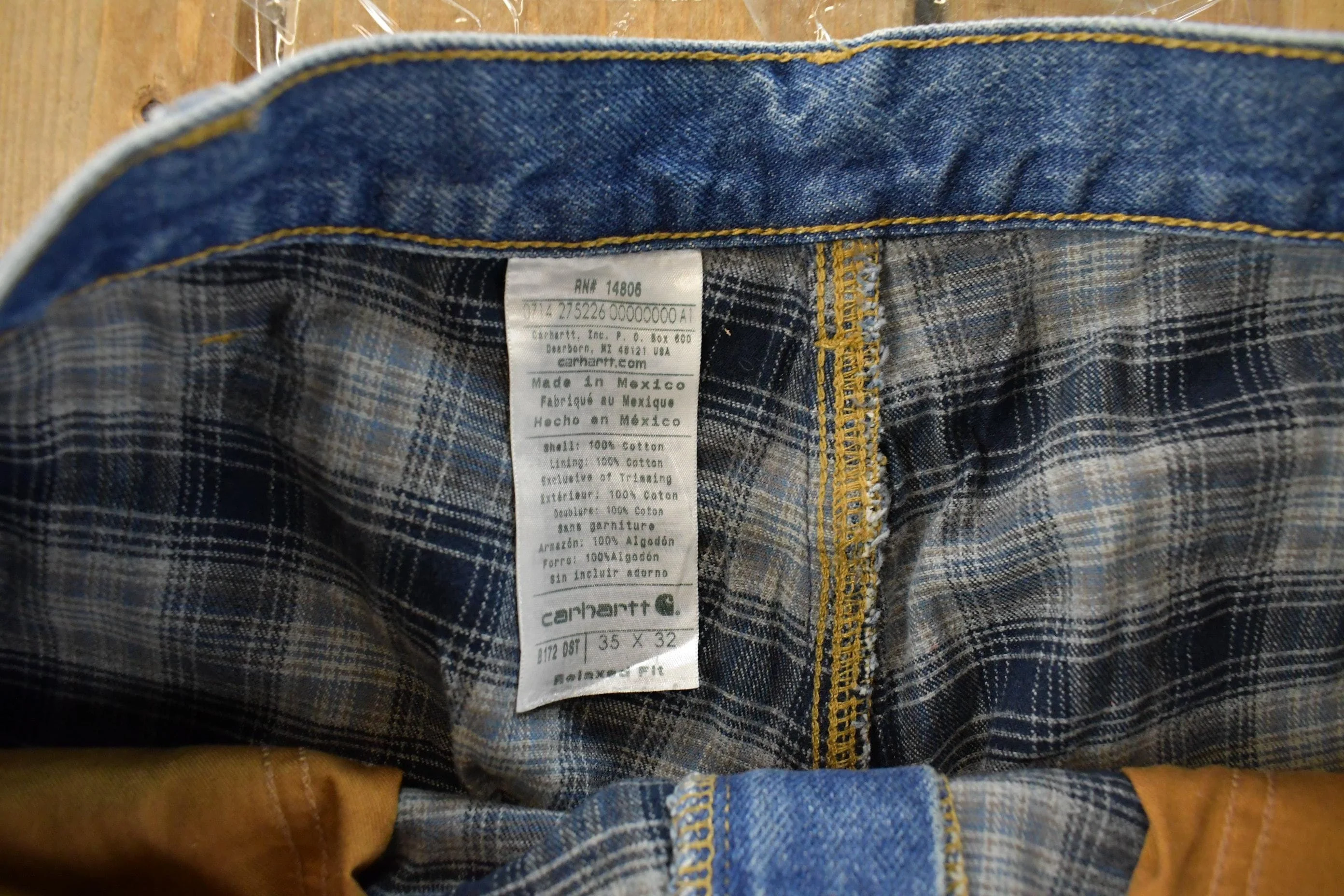 Vintage 2000s Carhartt Flannel Lined Denim Jeans Men's 36 x 32 - Image 5