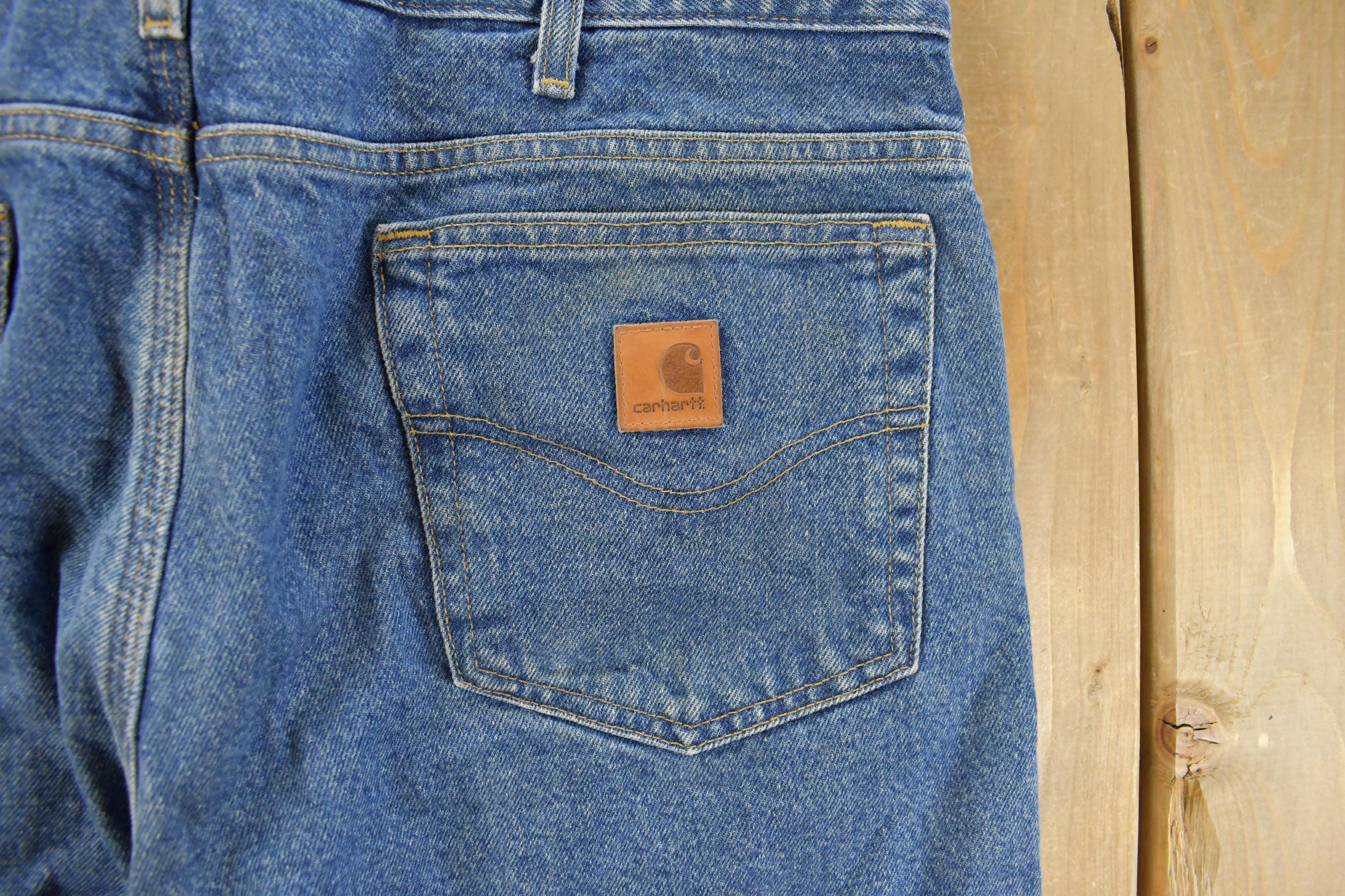 Vintage 2000s Carhartt Flannel Lined Denim Jeans Men's 36 x 32 - Image 6
