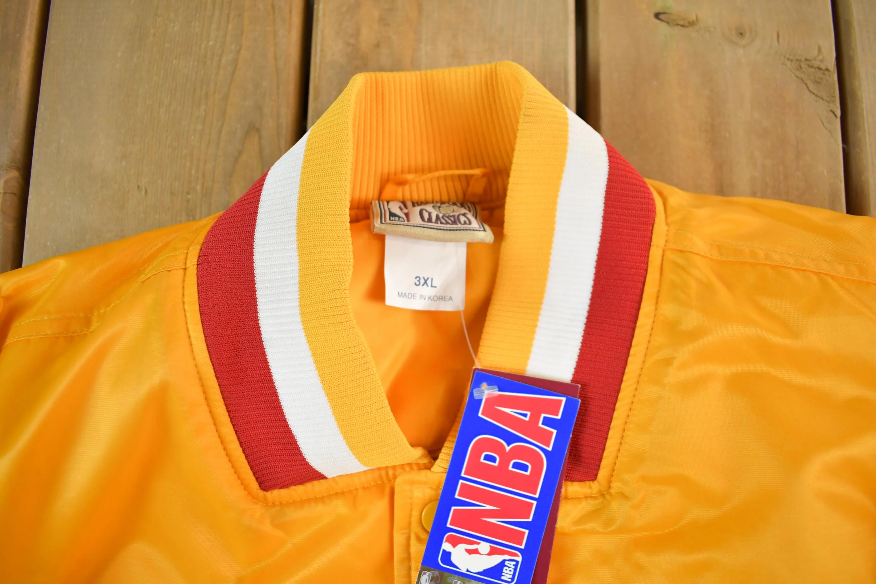 Vintage 2000s Hardwood Classics Atlanta Hawks NBA Basketball Embroidered Snap Button Satin Bomber Jacket Mens 3XL Men's 2XL - Image 8