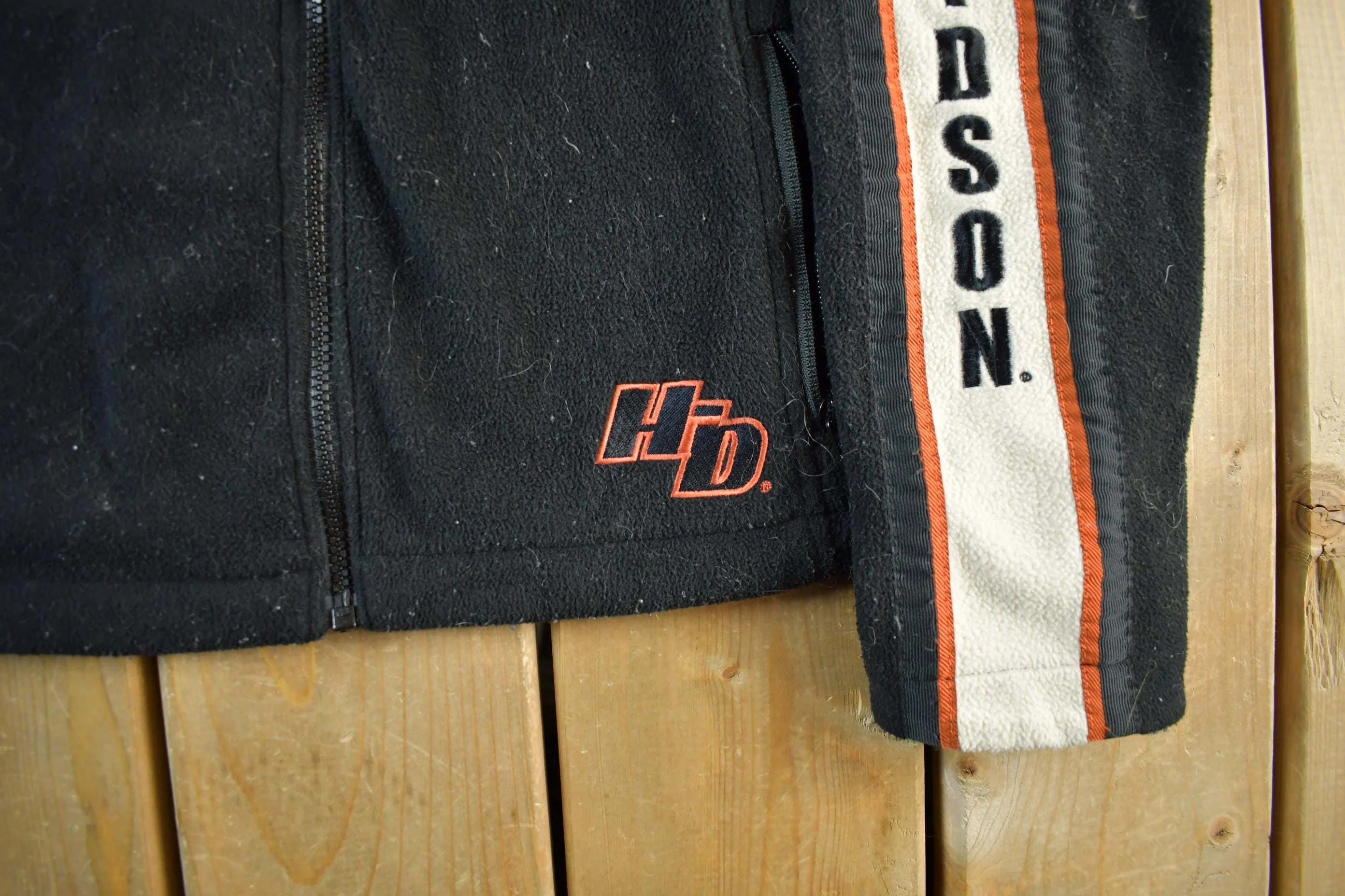 Vintage 2000s Harley Davidson Embroidered Full Zip Fleece Sweater Women's Medium - Image 3