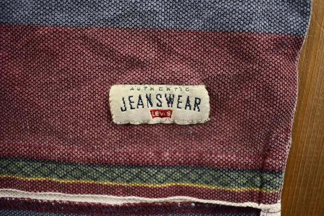 Vintage 2000s Horizontal Striped Levi's Jeanswear Polo Shirt Men's XL - Image 3