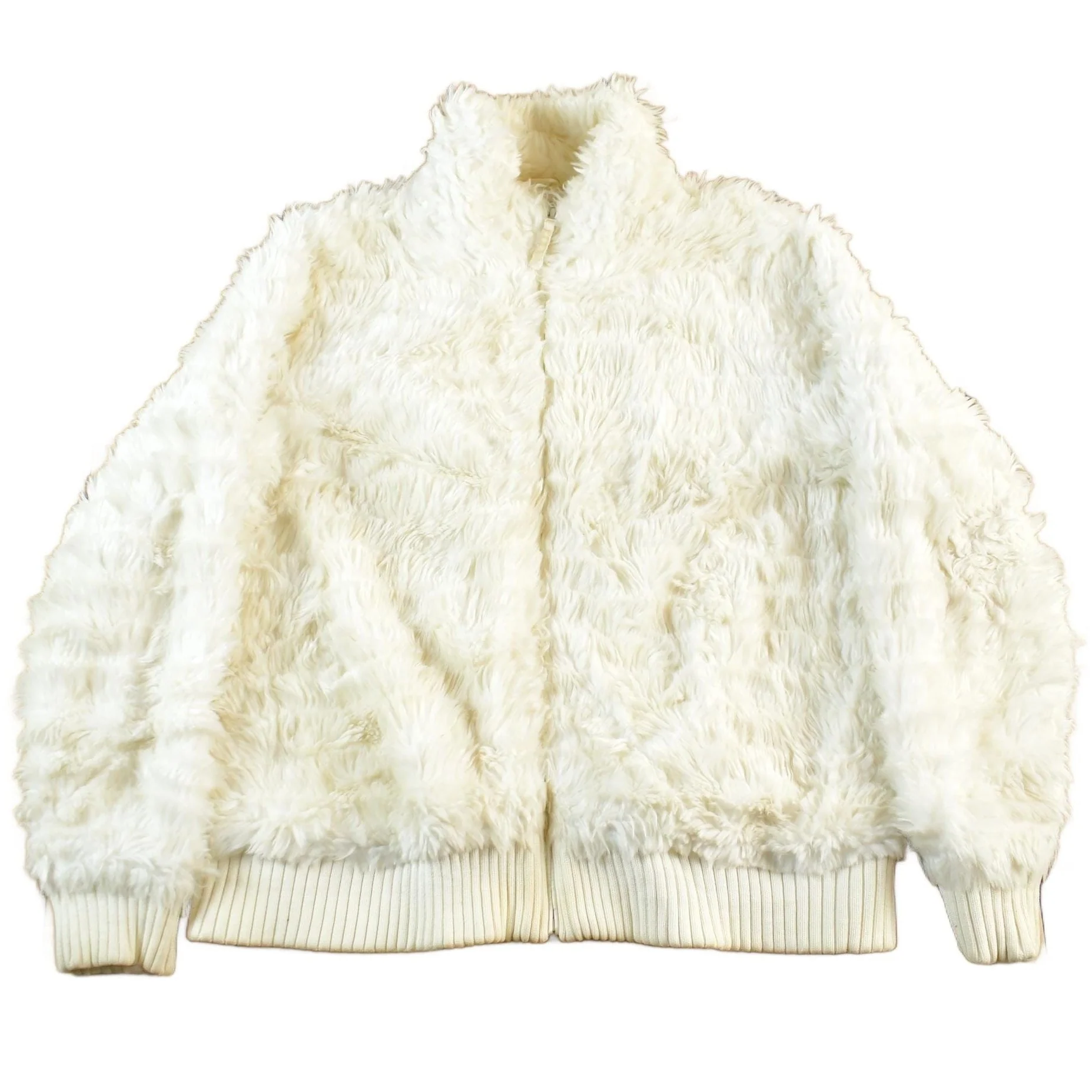 Vintage 2000s Next Deep Pile Fuzzy Fleece Sweater Jacket Women's Small