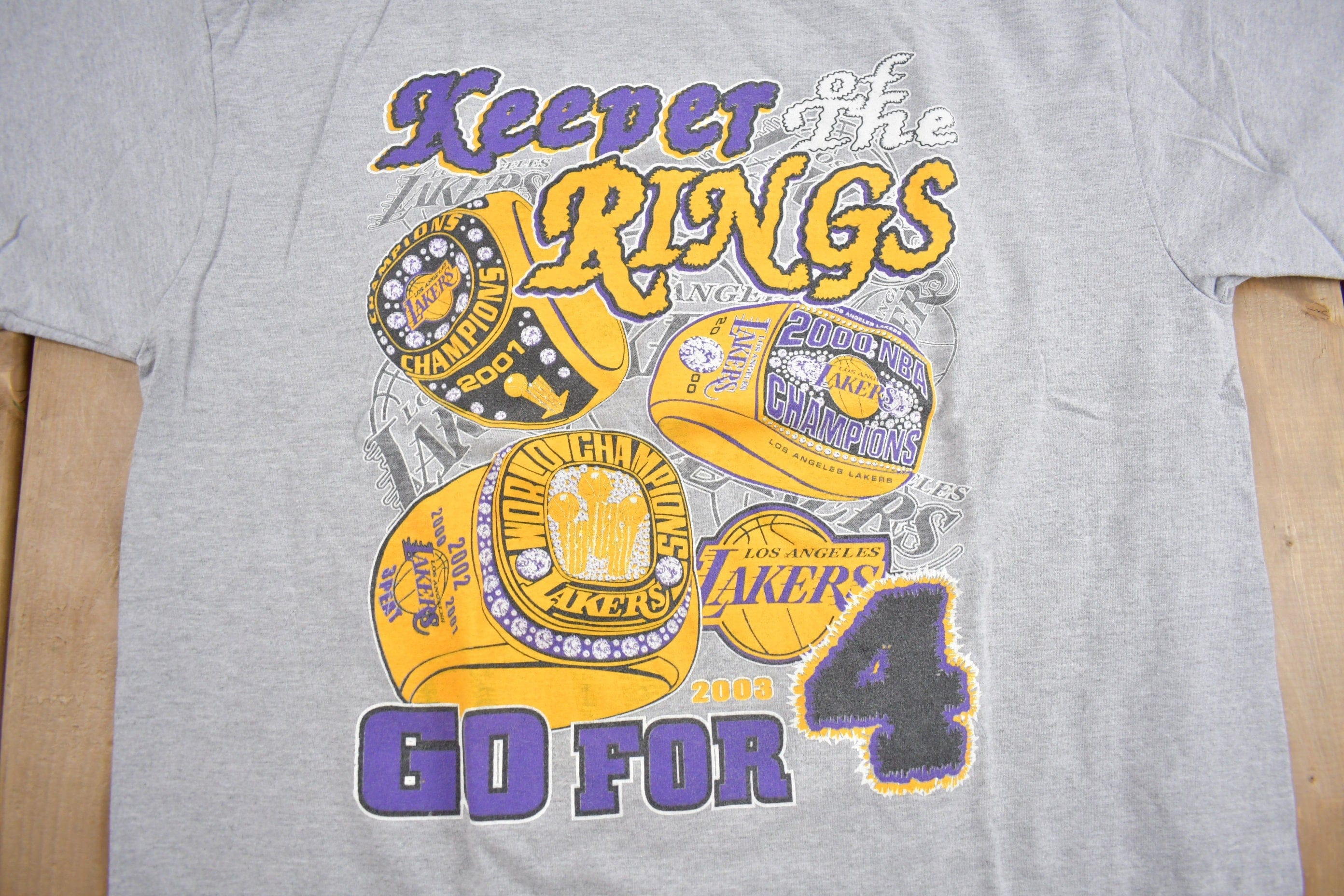 Vintage 2003 Los Angeles Lakers NBA Champs Graphic T-Shirt Men's XL - Image 3