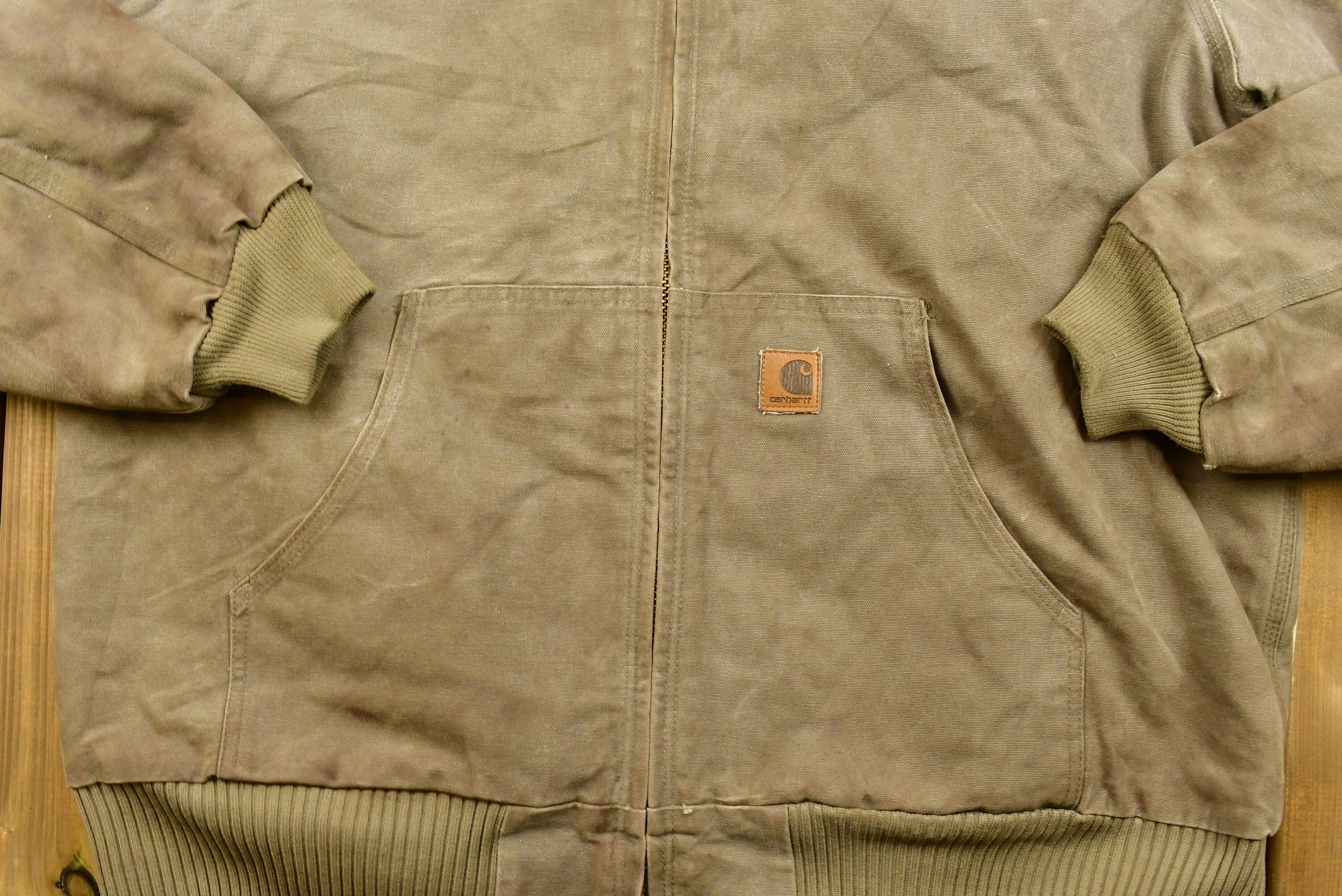 Vintage 80's Carhartt Hooded Work Jacket Men's XL Tall - Image 3